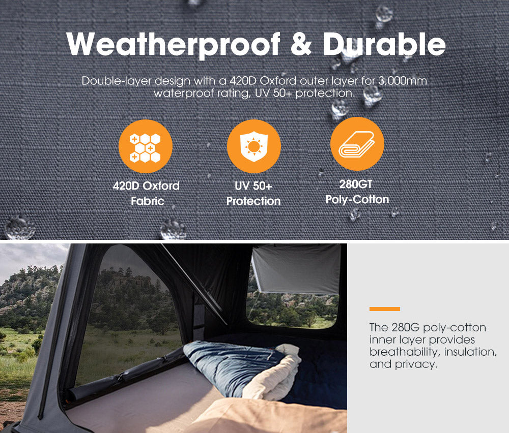 San Hima Kalbarri Z Roof Top Tent Hardshell With Ladder + 250W Solar Panel