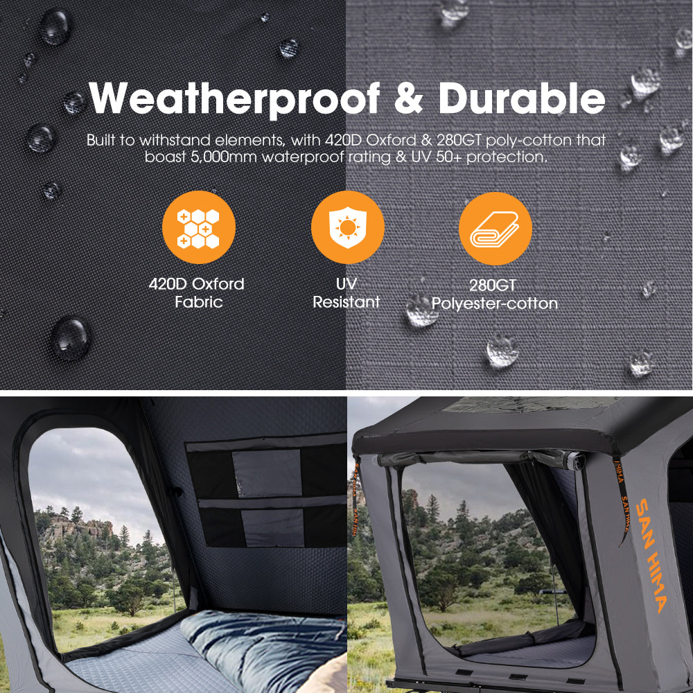 San Hima Kalbarri Gen 2 Roof Top Tent Hardshell With Ladder + 250W Solar Panel - Sunyee