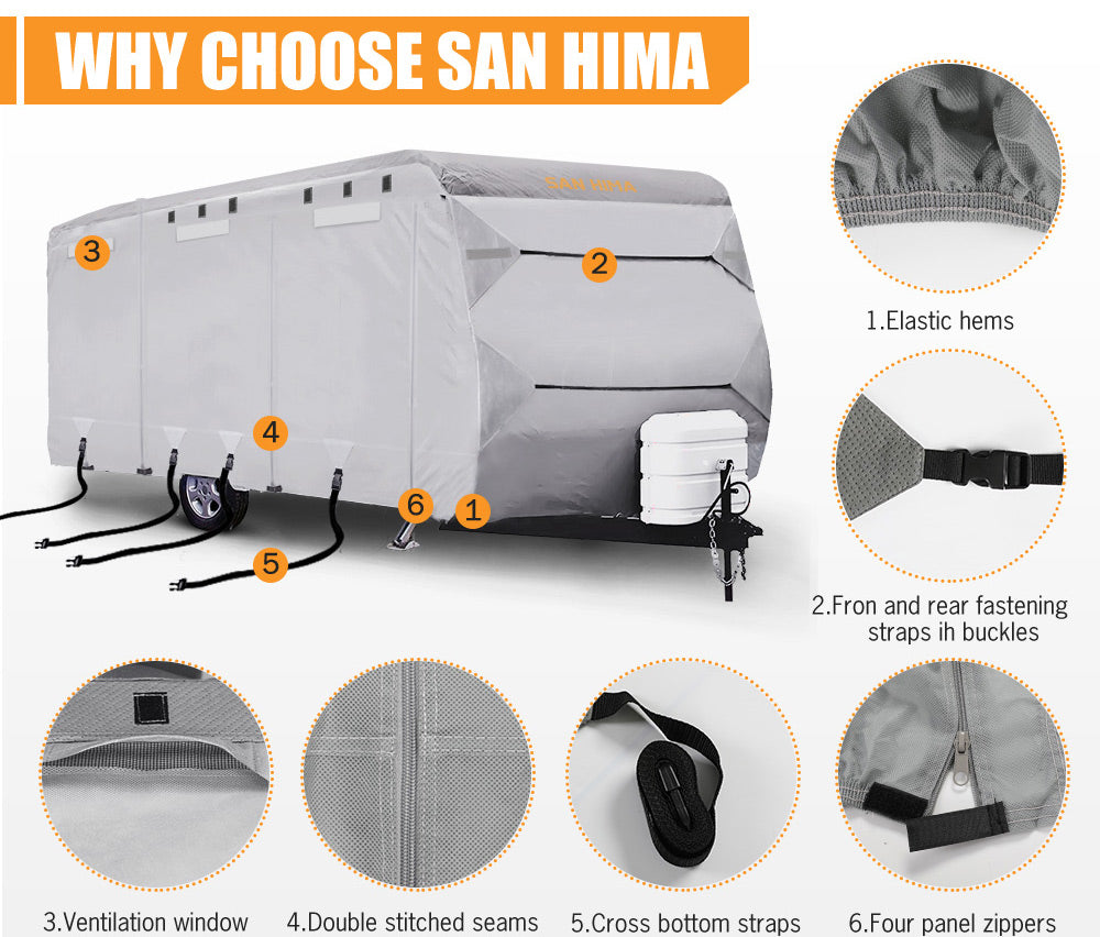 San Hima Caravan Cover Campervan 4 Layer Heavy Duty UV Carry bag Covers - Sunyee