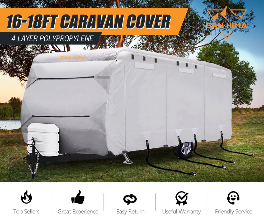 San Hima 16-18ft Caravan Cover Campervan 4 Layer Heavy Duty UV Carry bag Covers - Sunyee