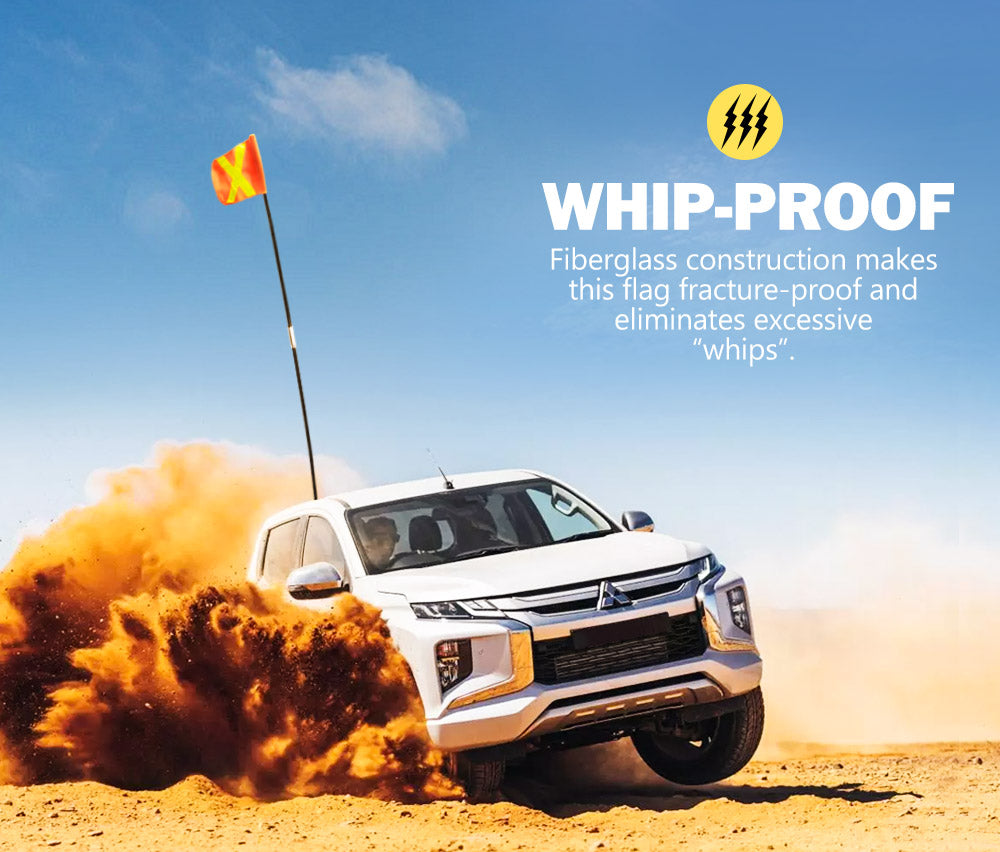 San Hima 4WD Recovery Sand Flag Safety Flag Simpson Desert Quick Connector 3x1M - Sunyee