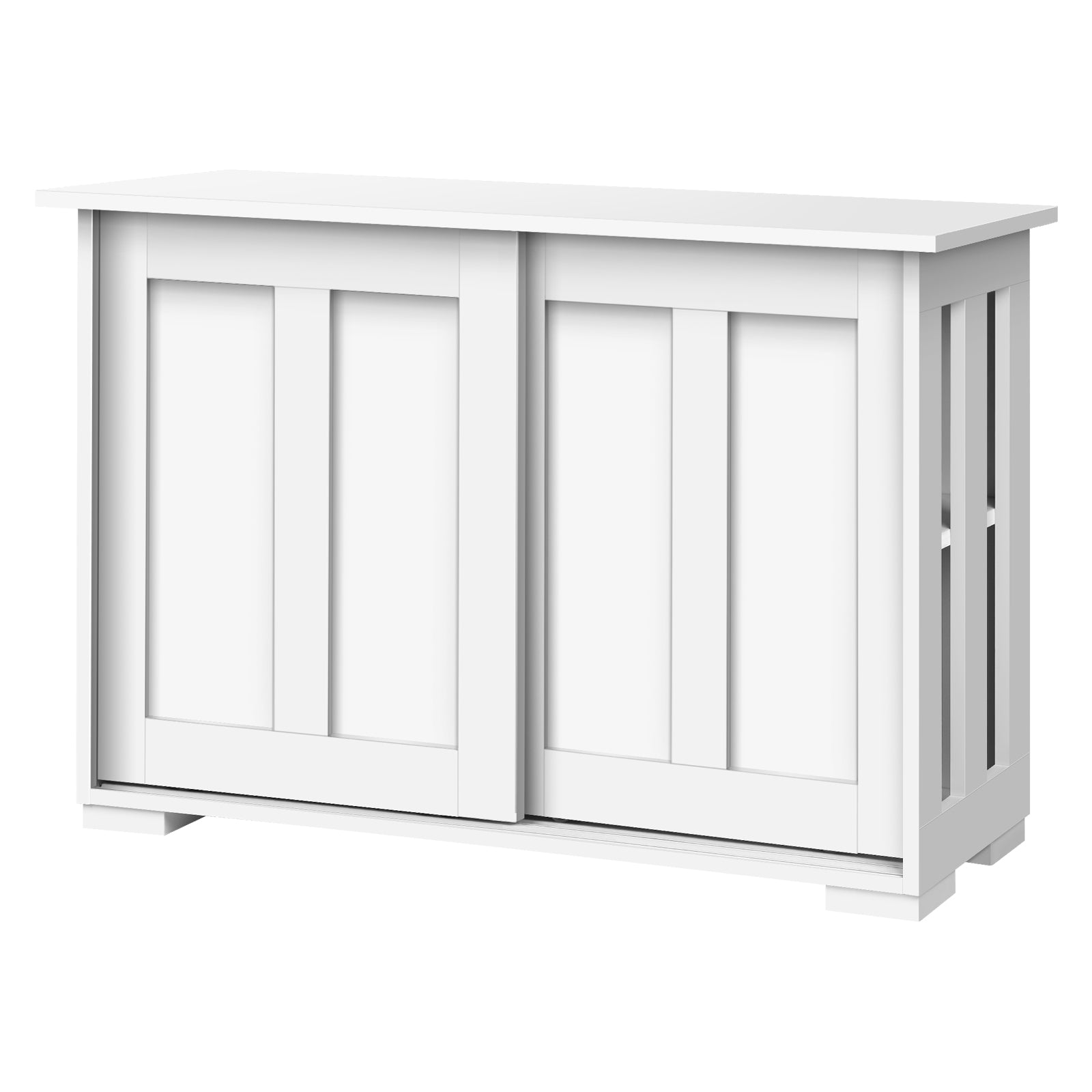 Oikiture Buffet Sideboard Cabinet Doors Storage Cupboard Hallway Table White - Sunyee