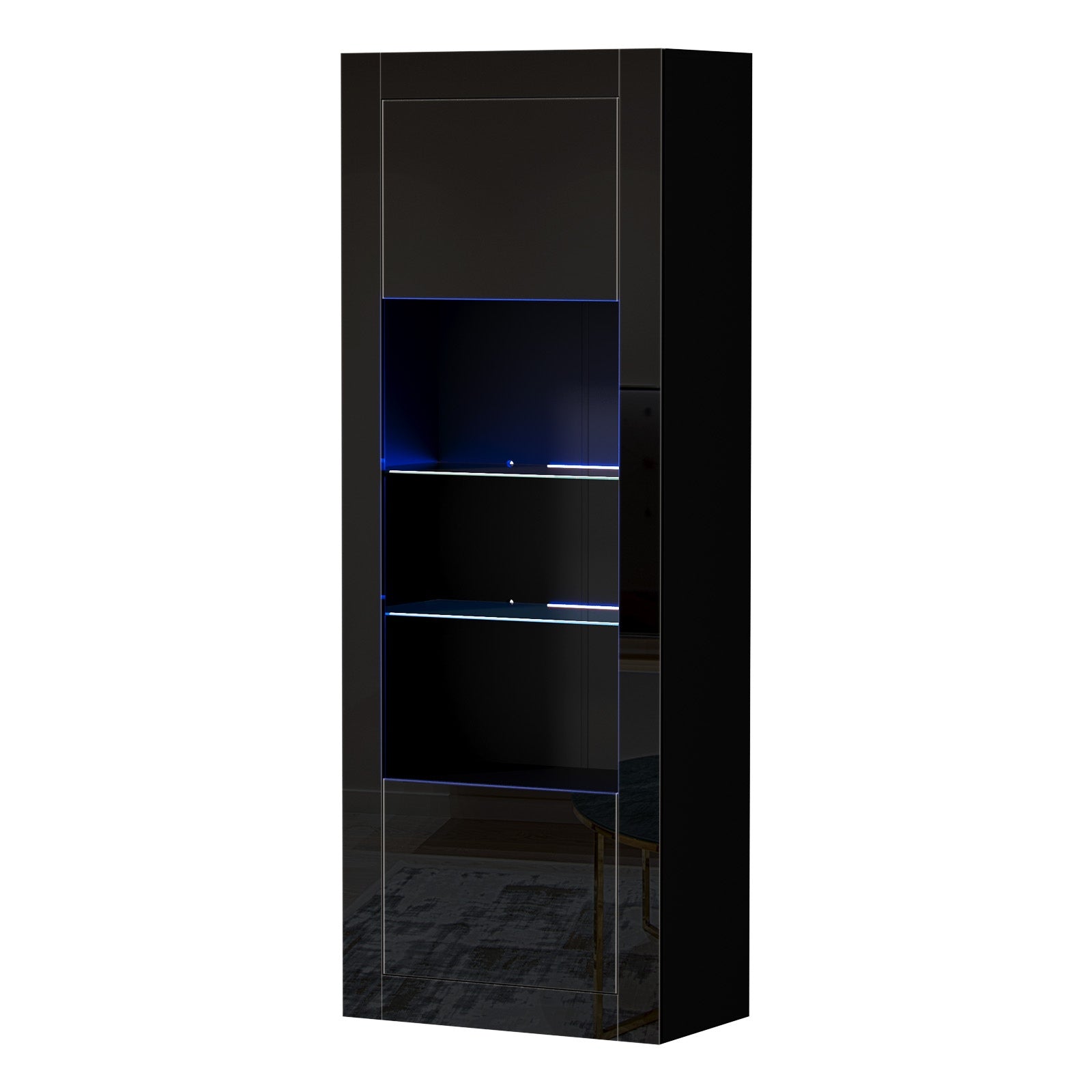 Oikiture Display Cabinet Buffet Sideboard Storage Cupboard LED Lights 170cm