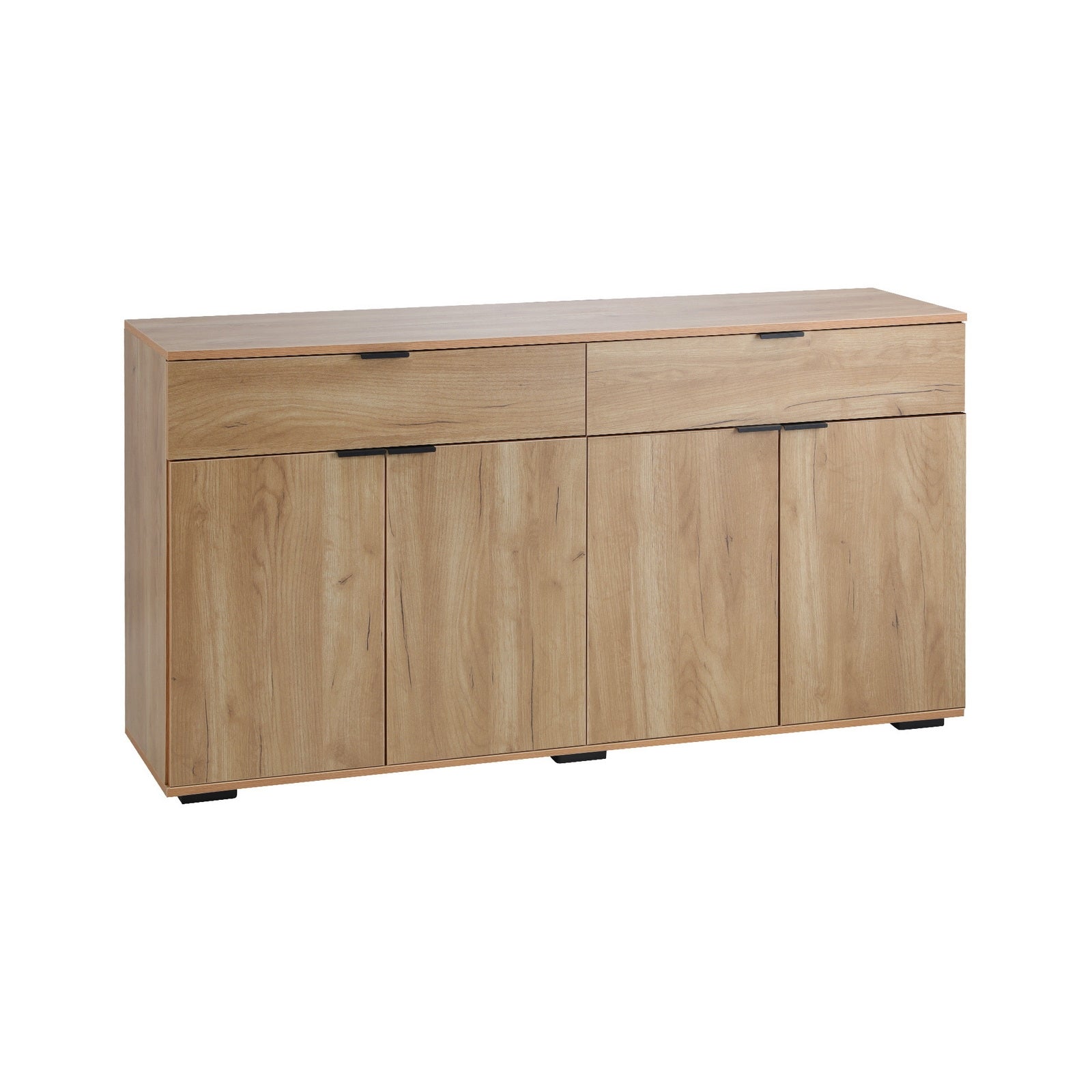 Oikiture Sideboard Buffet Storage Cabinet Cupboard 4 Doors 2 Drawers Natural - Sunyee