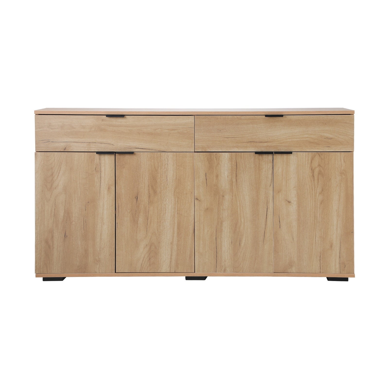Oikiture Sideboard Buffet Storage Cabinet Cupboard 4 Doors 2 Drawers Natural - Sunyee