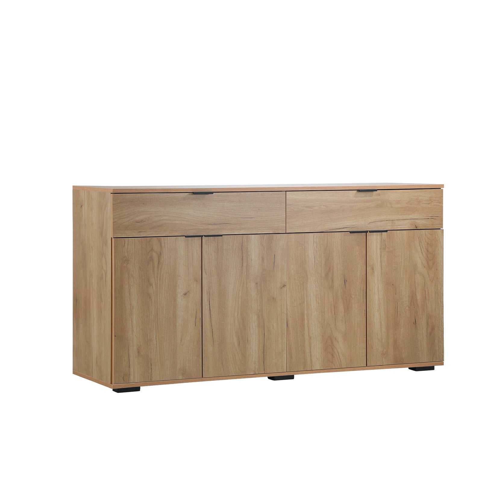 Oikiture Sideboard Buffet Storage Cabinet Cupboard 4 Doors 2 Drawers Natural - Sunyee