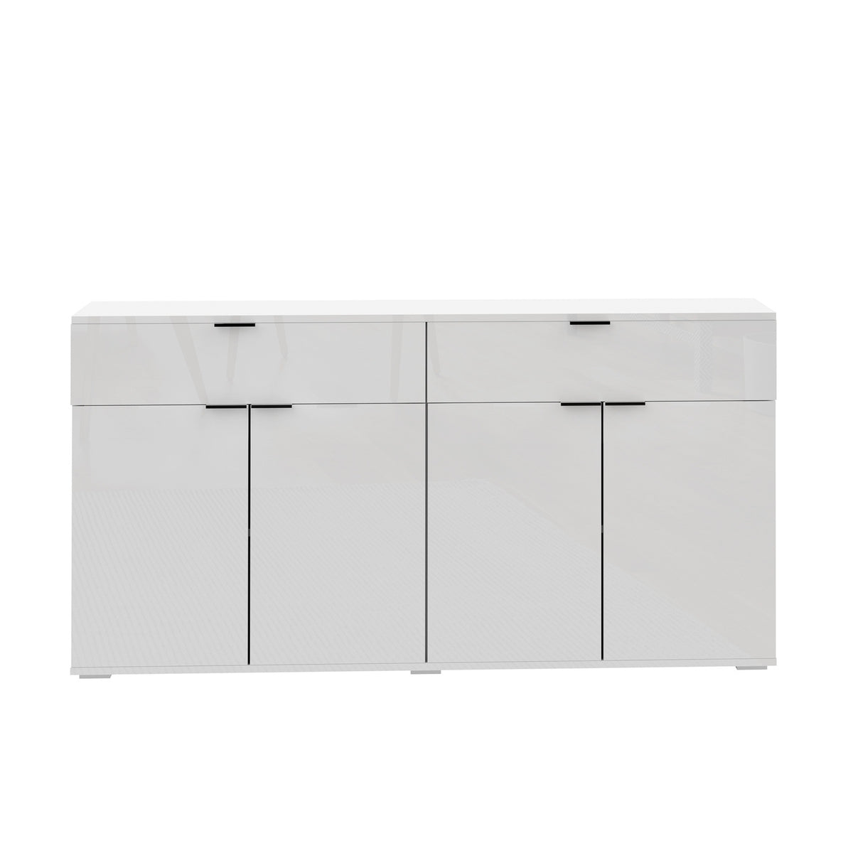 Oikiture Sideboard Buffet Storage Cabinet High Gloss 4 Doors 2 Drawers White - Sunyee