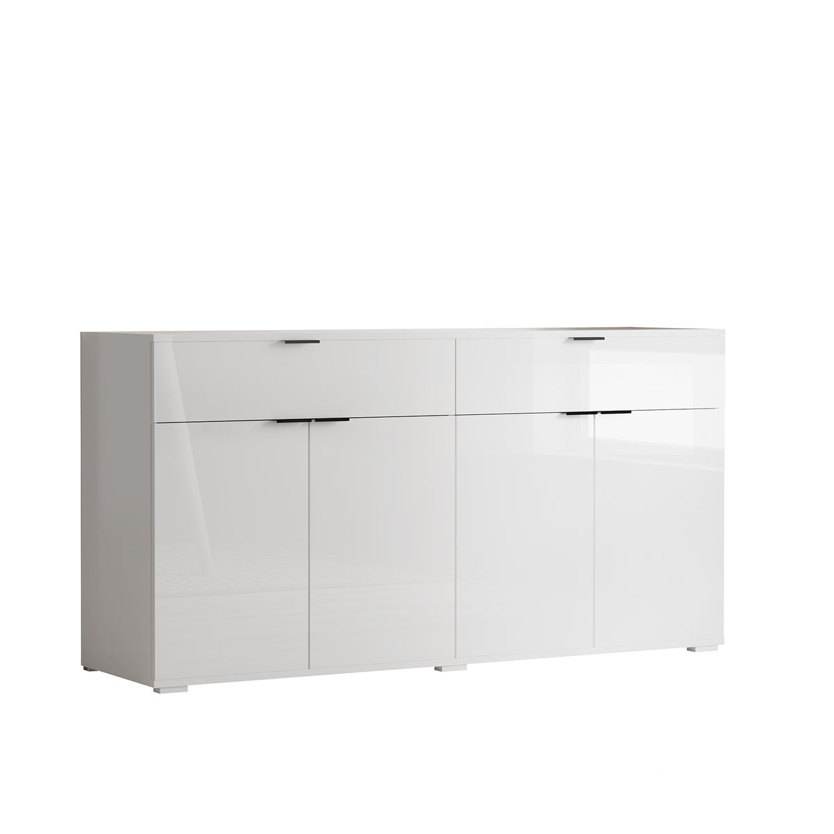 Oikiture Sideboard Buffet Storage Cabinet High Gloss 4 Doors 2 Drawers White - Sunyee