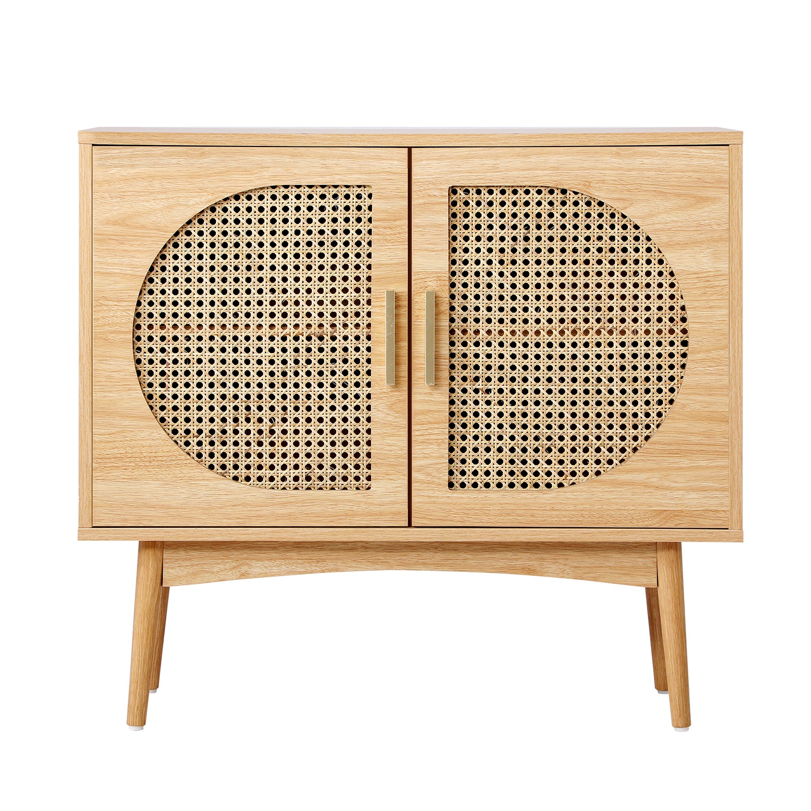 Oikiture Sideboard Cabinet Buffet Rattan Furniture Cupboard Hallway Shelf Wood - Sunyee