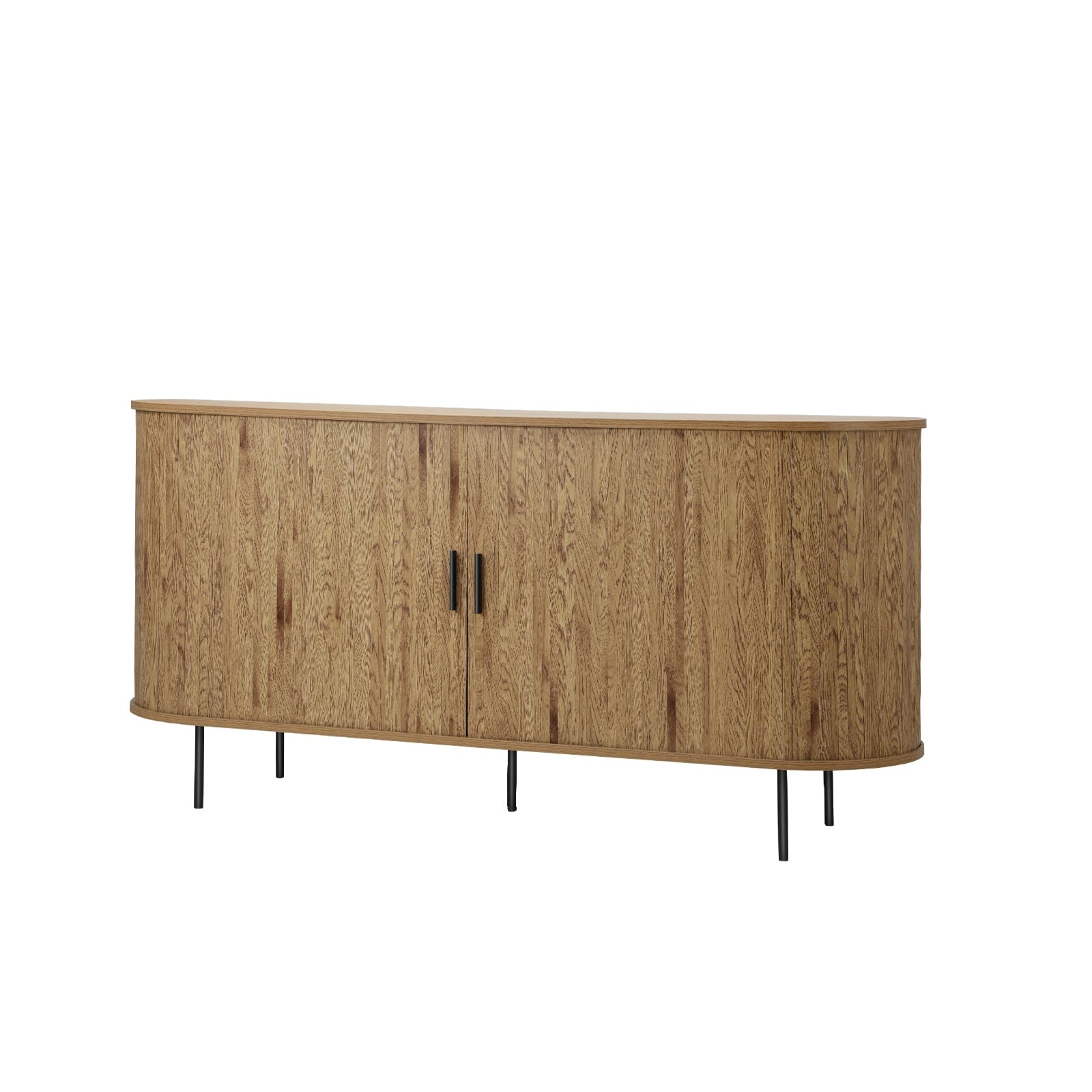 Oikiture Buffet Sideboard Cupboard Sliding Doors Pantry Storage Cabinet Natural - Sunyee