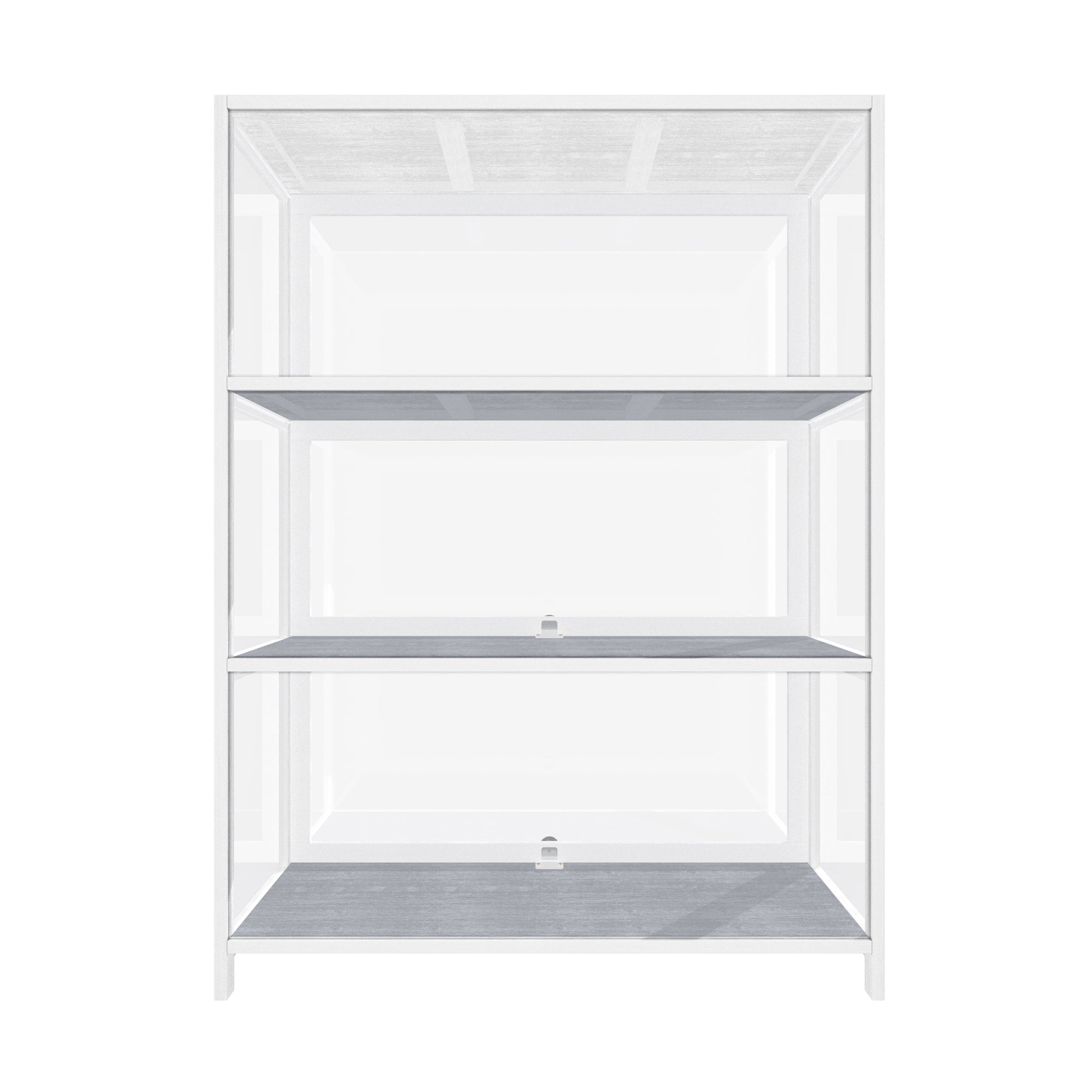 Oikiture Display Cabinet With Bamboo Frame Acrylic Board 3 shelves White - Sunyee