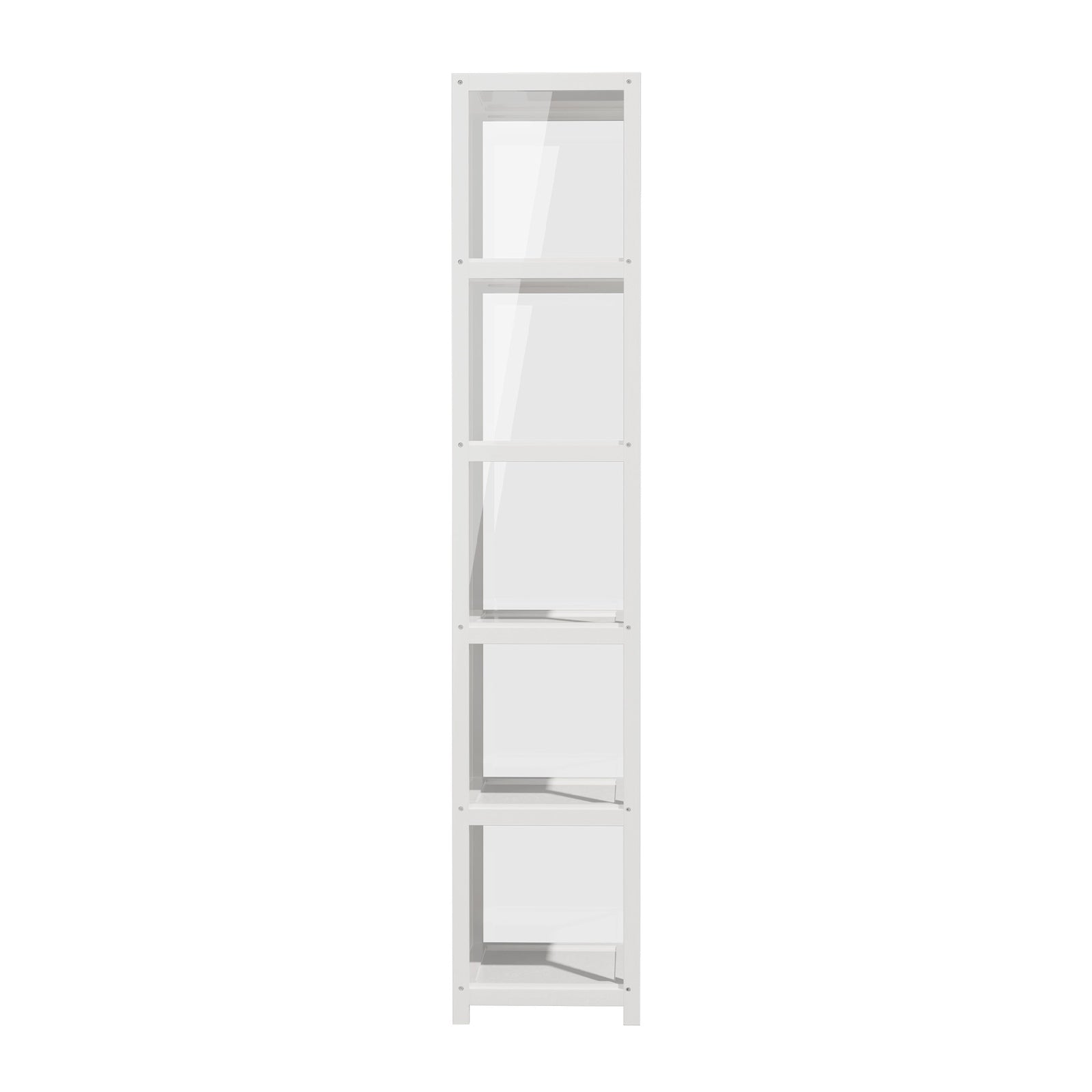 Oikiture Display Cabinet Storage 5-Tier Shelves Bookcase Clear Stand Rack