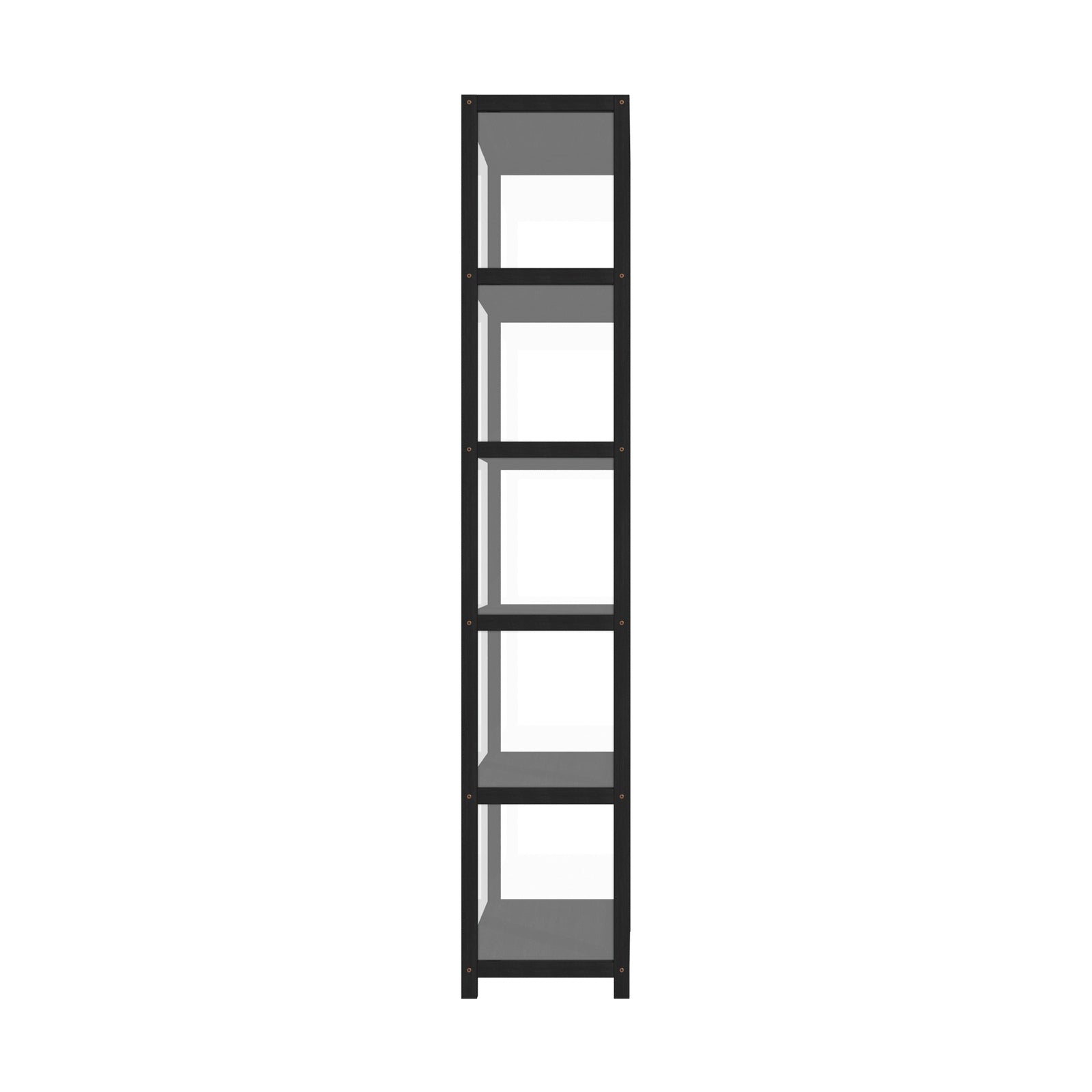 Oikiture Display Cabinet 5-Tier Slim Storage Shelves Clear Bookcase Rack Black - Sunyee