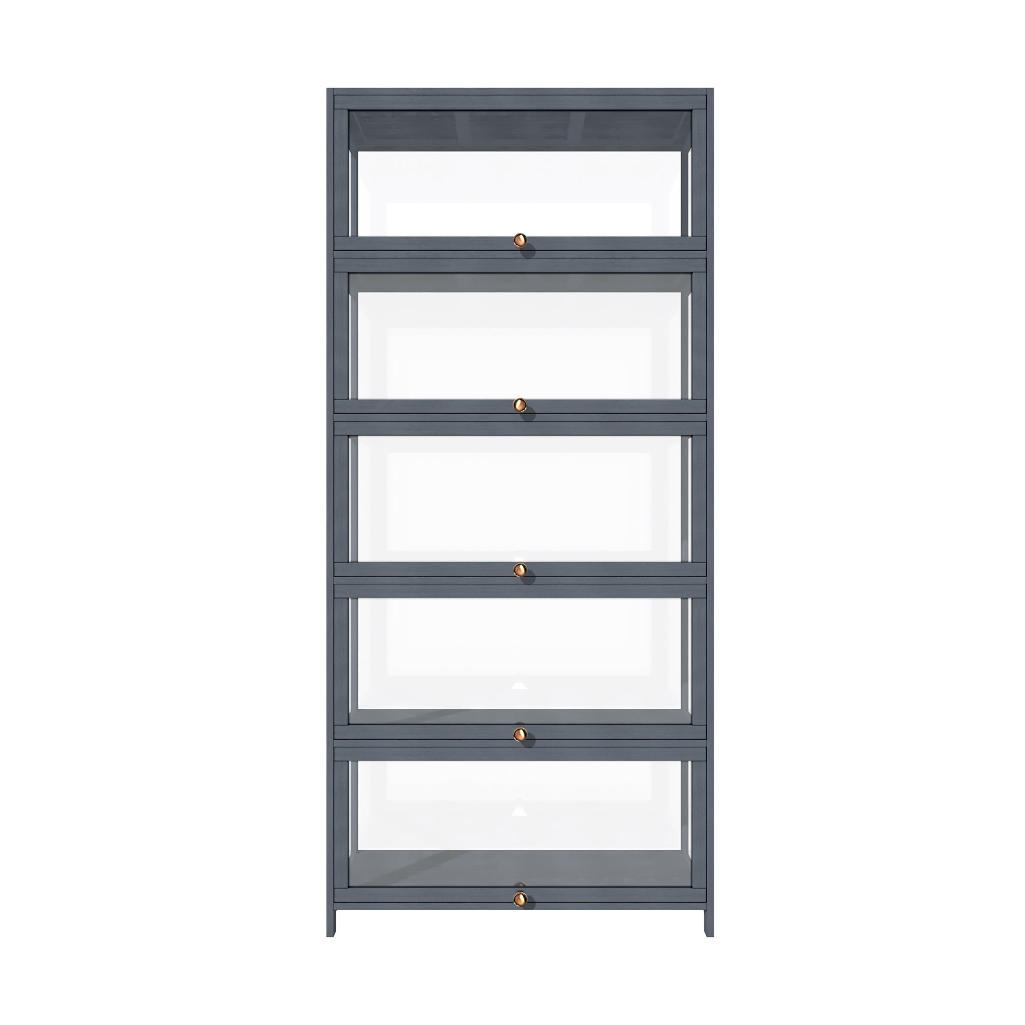 OIKITURE 5 Tier Display Storage Cabinet with Magnetic Closure Door,Hallway Shelves Cabinet for Living Room Dining Room - Sunyee