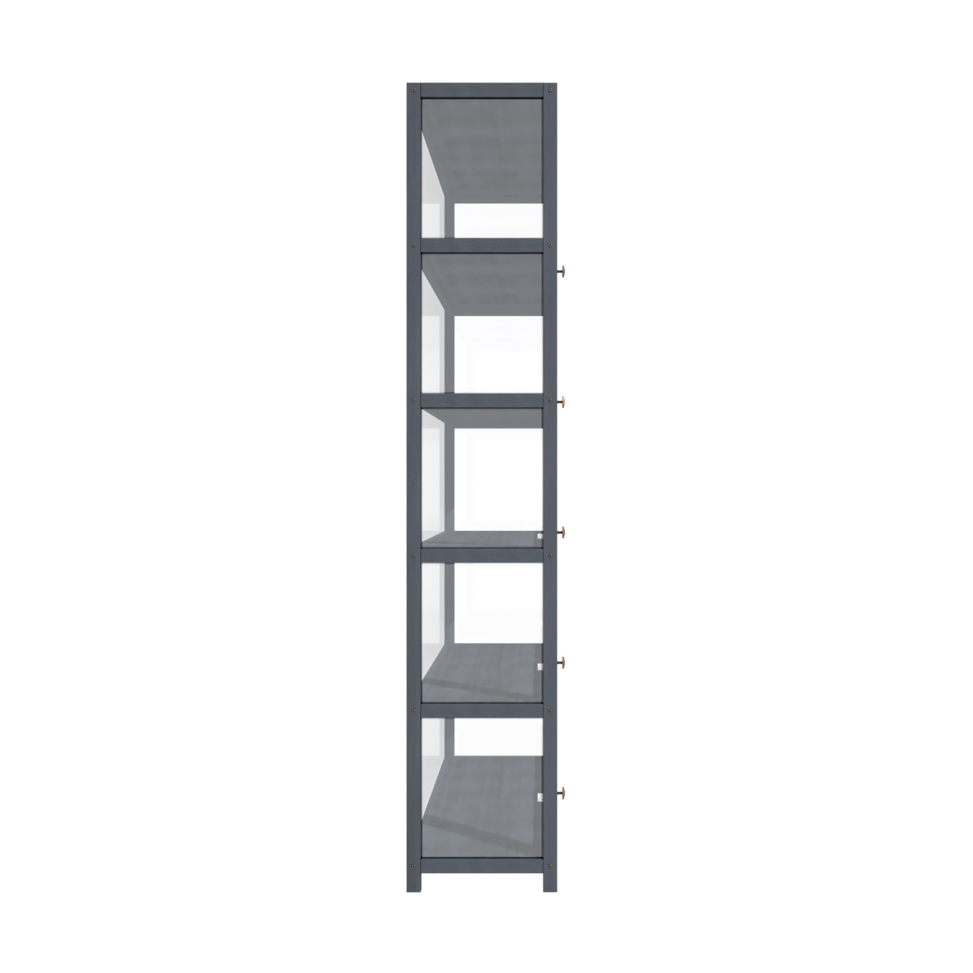 OIKITURE 5 Tier Display Storage Cabinet with Magnetic Closure Door,Hallway Shelves Cabinet for Living Room Dining Room - Sunyee
