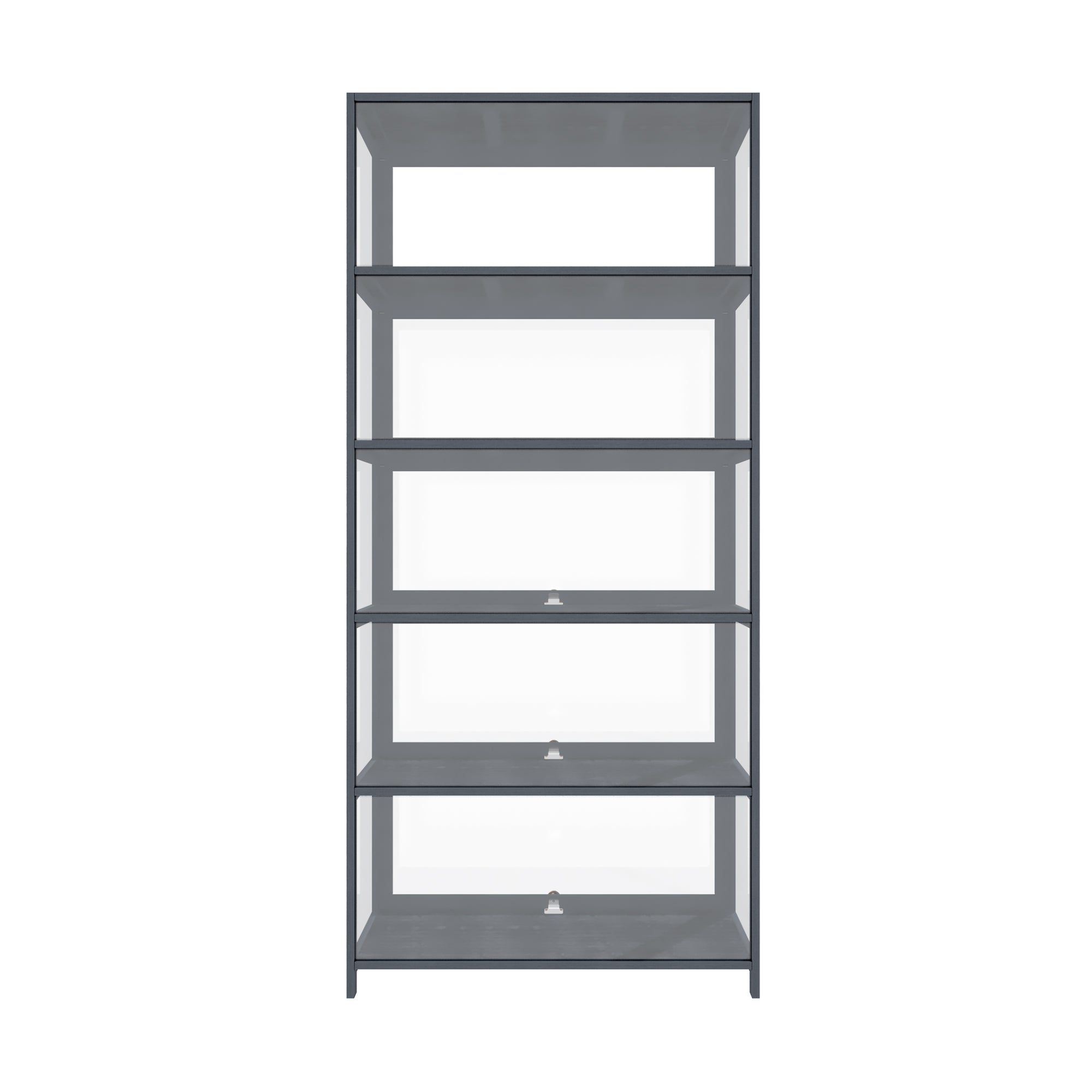 OIKITURE 5 Tier Display Storage Cabinet with Magnetic Closure Door,Hallway Shelves Cabinet for Living Room Dining Room - Sunyee