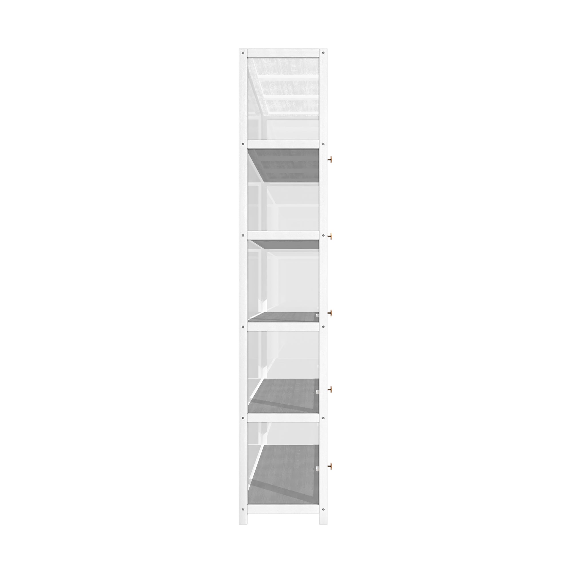 OIKITURE 5 Tier Display Storage Cabinet with Magnetic Closure Clear Door,Hallway Shelves Cabinet for Living Room Dining - Sunyee