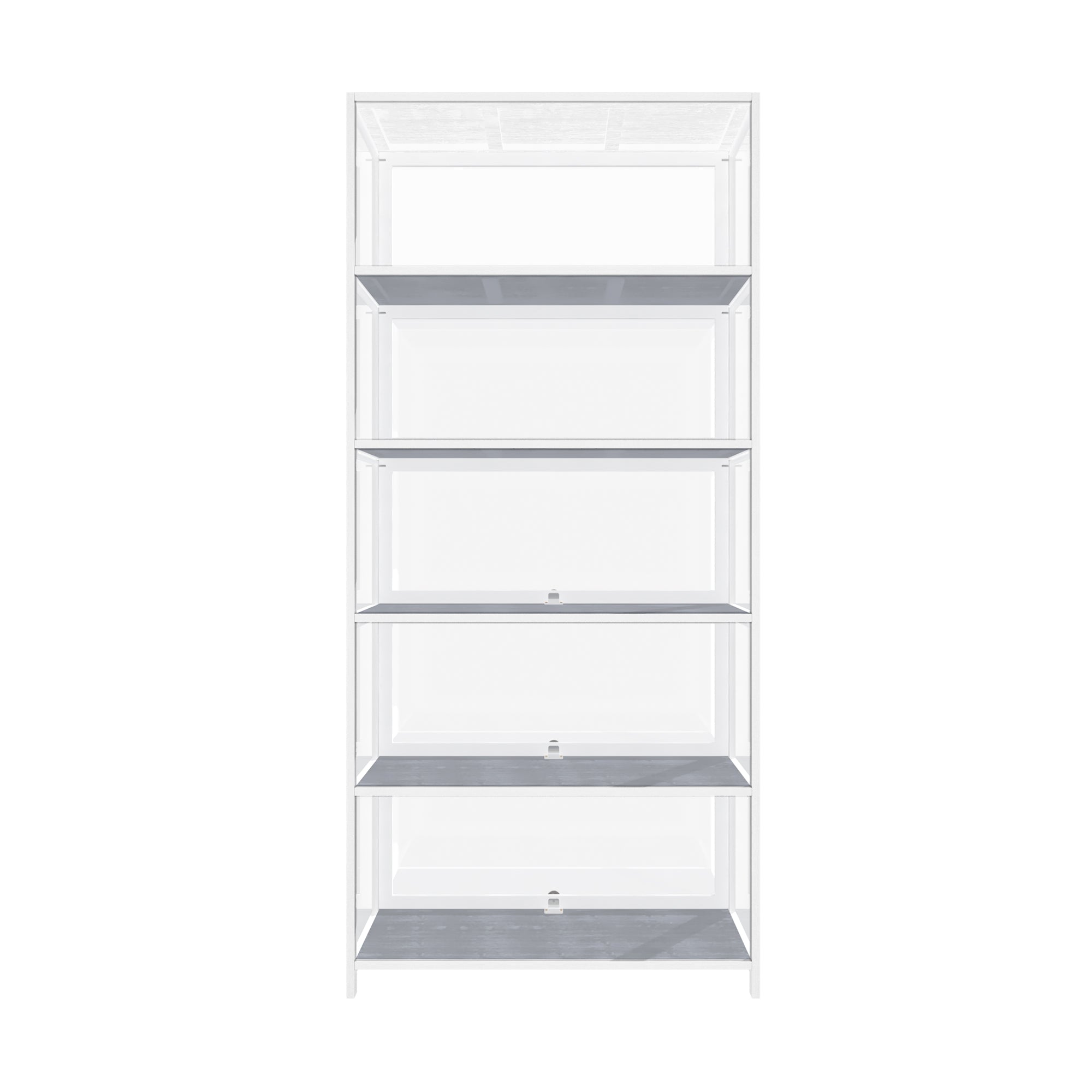 OIKITURE 5 Tier Display Storage Cabinet with Magnetic Closure Clear Door,Hallway Shelves Cabinet for Living Room Dining - Sunyee