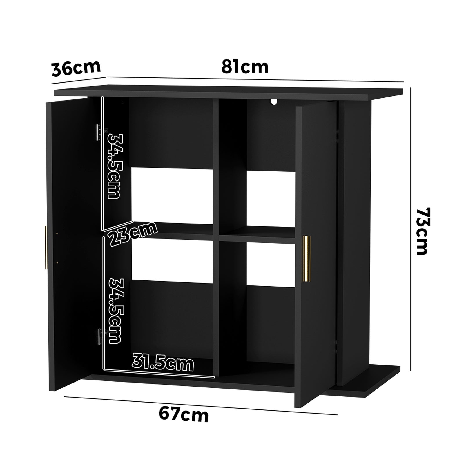 Oikiture 2PCS Fish Tank Stand Aquarium Cabinet Buffet Sideboard Storage Cabinet