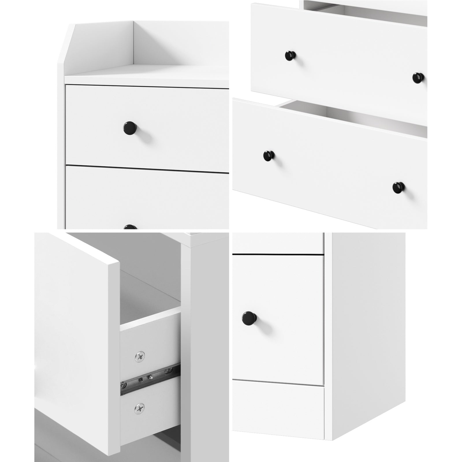 Oikiture Buffet Sideboard Storage Cabinet Hallway Cupboard 6 Drawers White - Sunyee