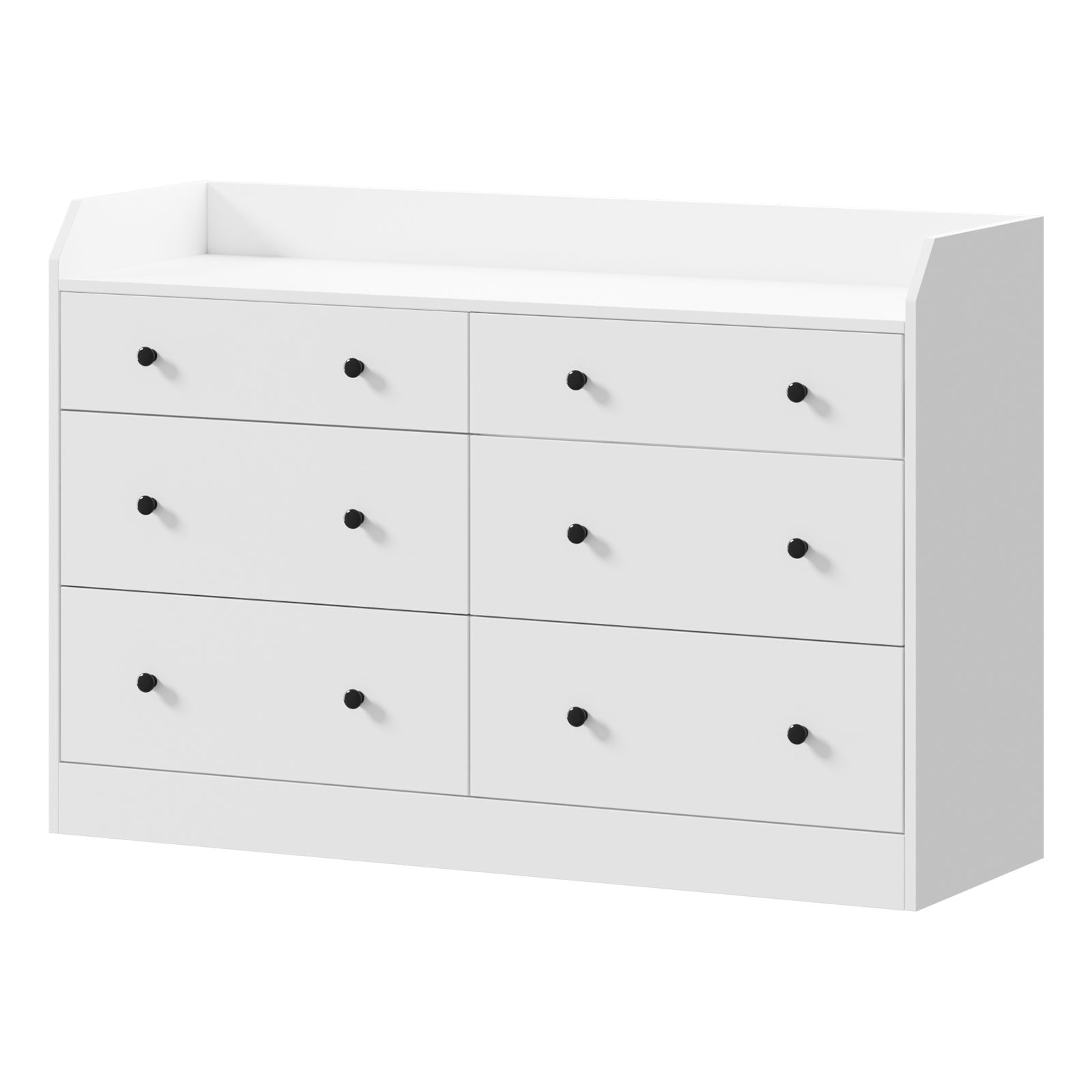 Oikiture Buffet Sideboard Storage Cabinet Hallway Cupboard 6 Drawers White - Sunyee
