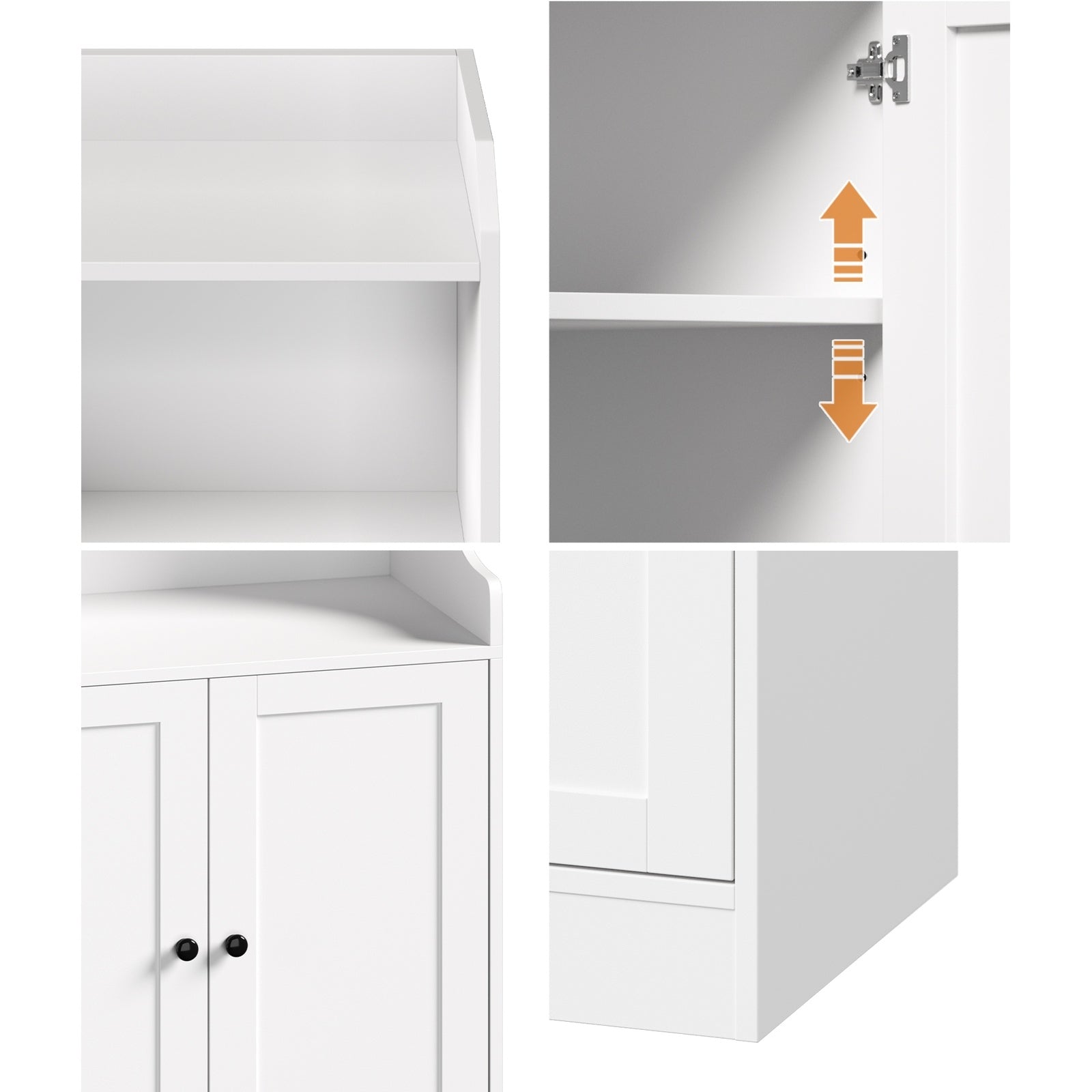 Oikiture Buffet Sideboard Cupboard Storage Cabinet 2 Doors Hallway Table White - Sunyee