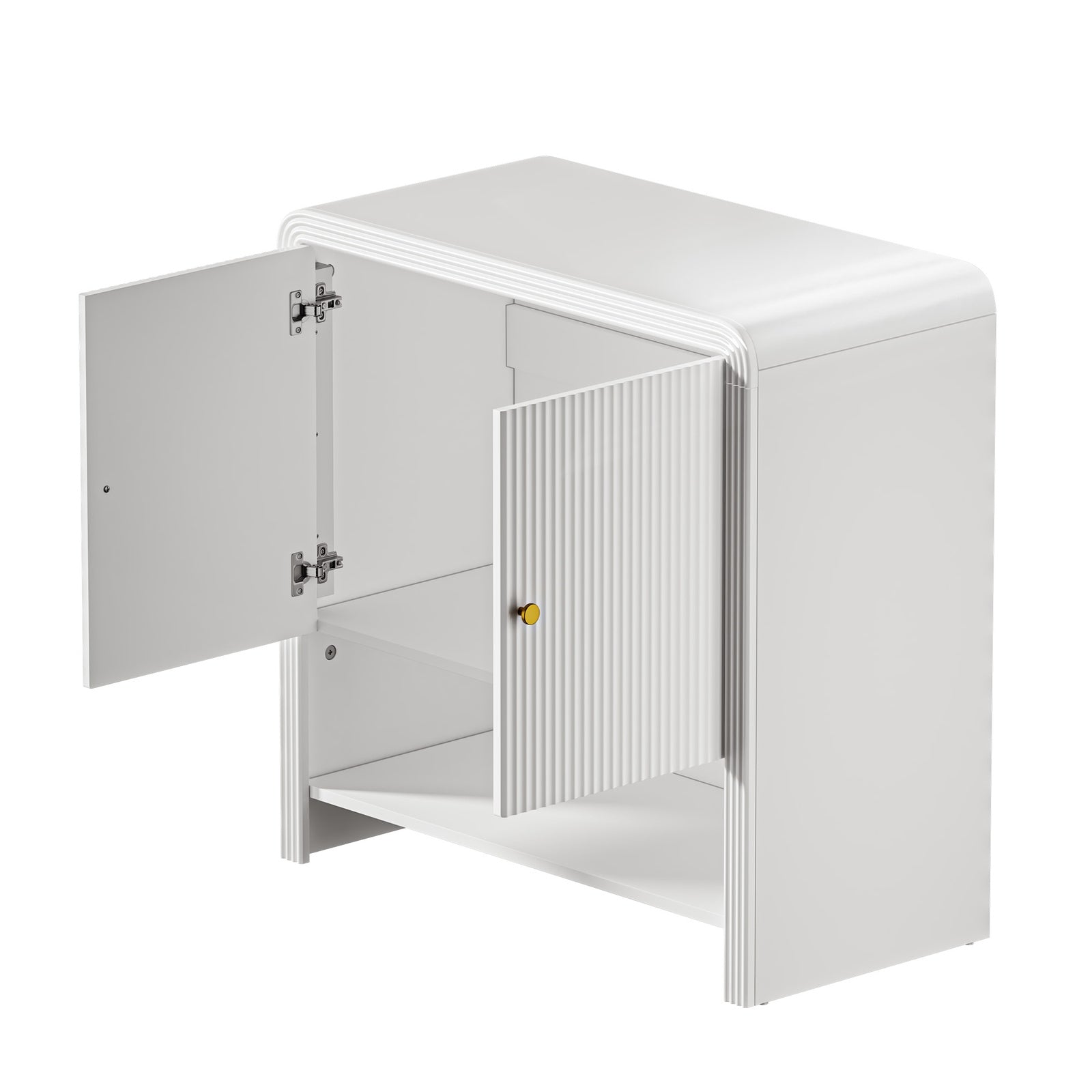 Oikiture Buffet Sideboard Storage Cabinet Kitchen Cupboard Hallway Table White - Sunyee