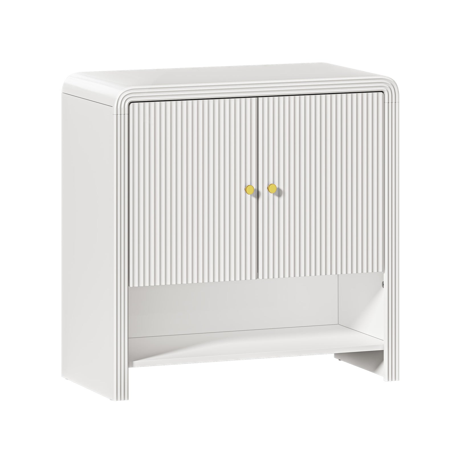 Oikiture Buffet Sideboard Storage Cabinet Kitchen Cupboard Hallway Table White - Sunyee