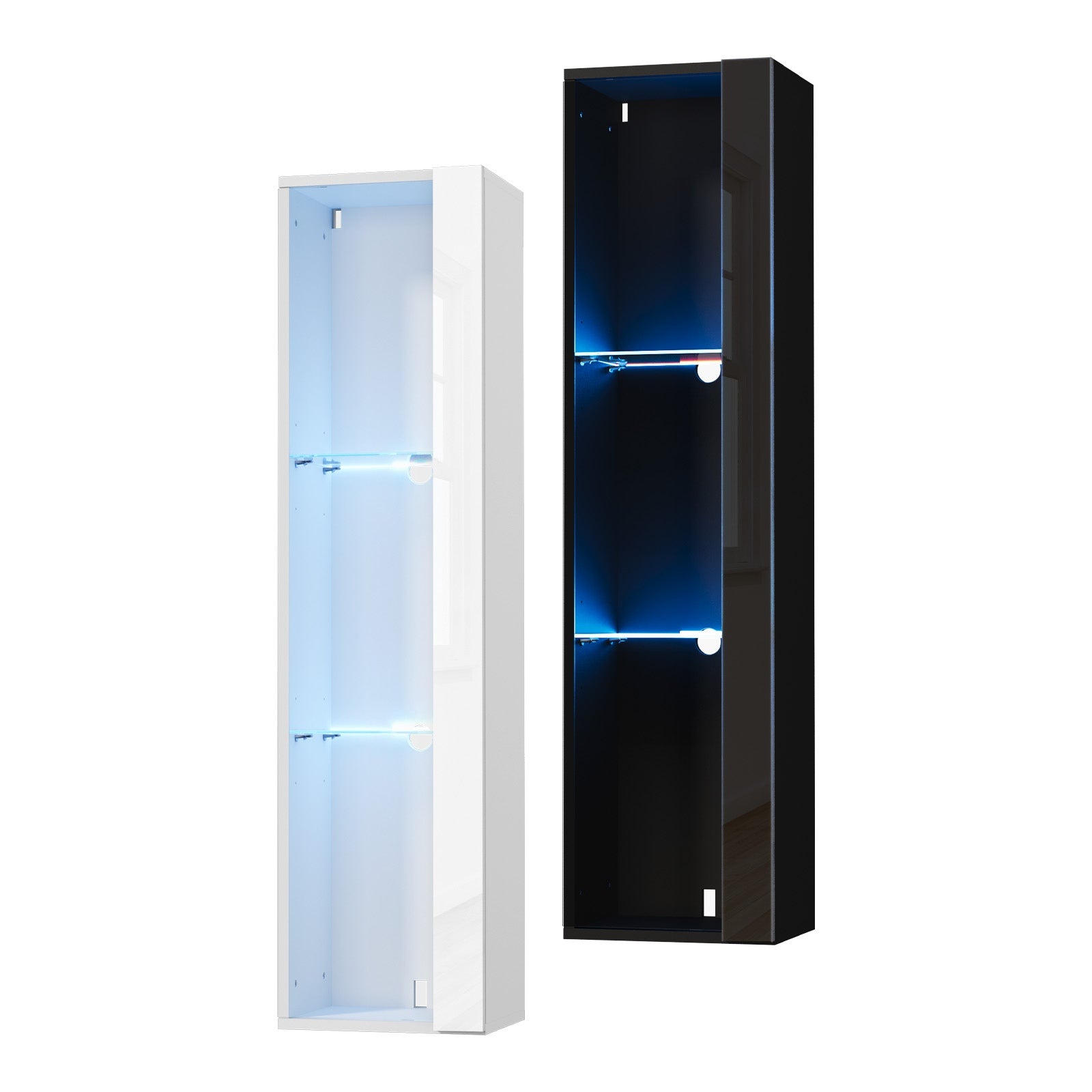 Oikiture Display Cabinet Sideboards Cupboard Wall Storage Unit LED Light 120cm
