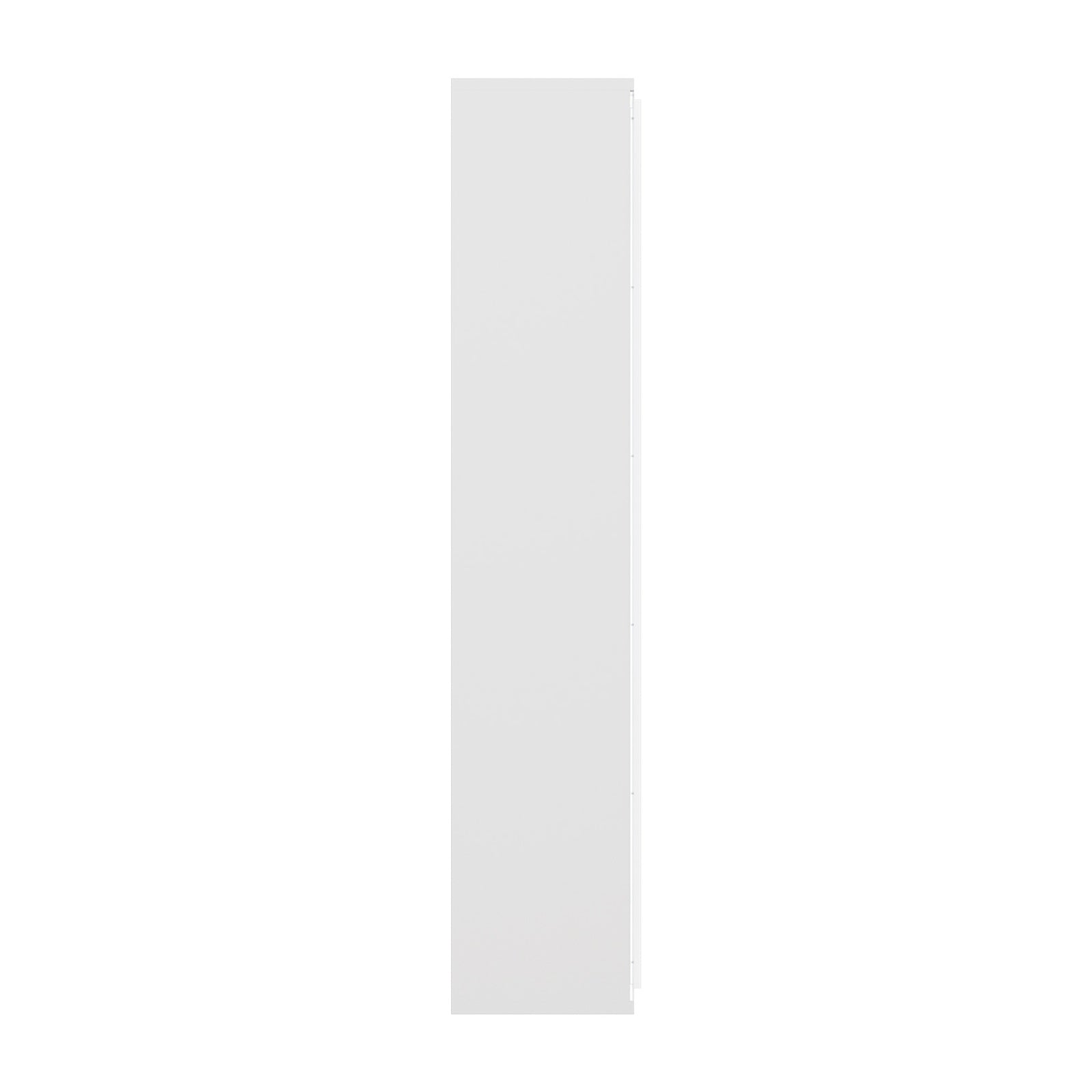 Oikiture Wall Mounted Display Cabinet LED Light High Gloss Cupboard White