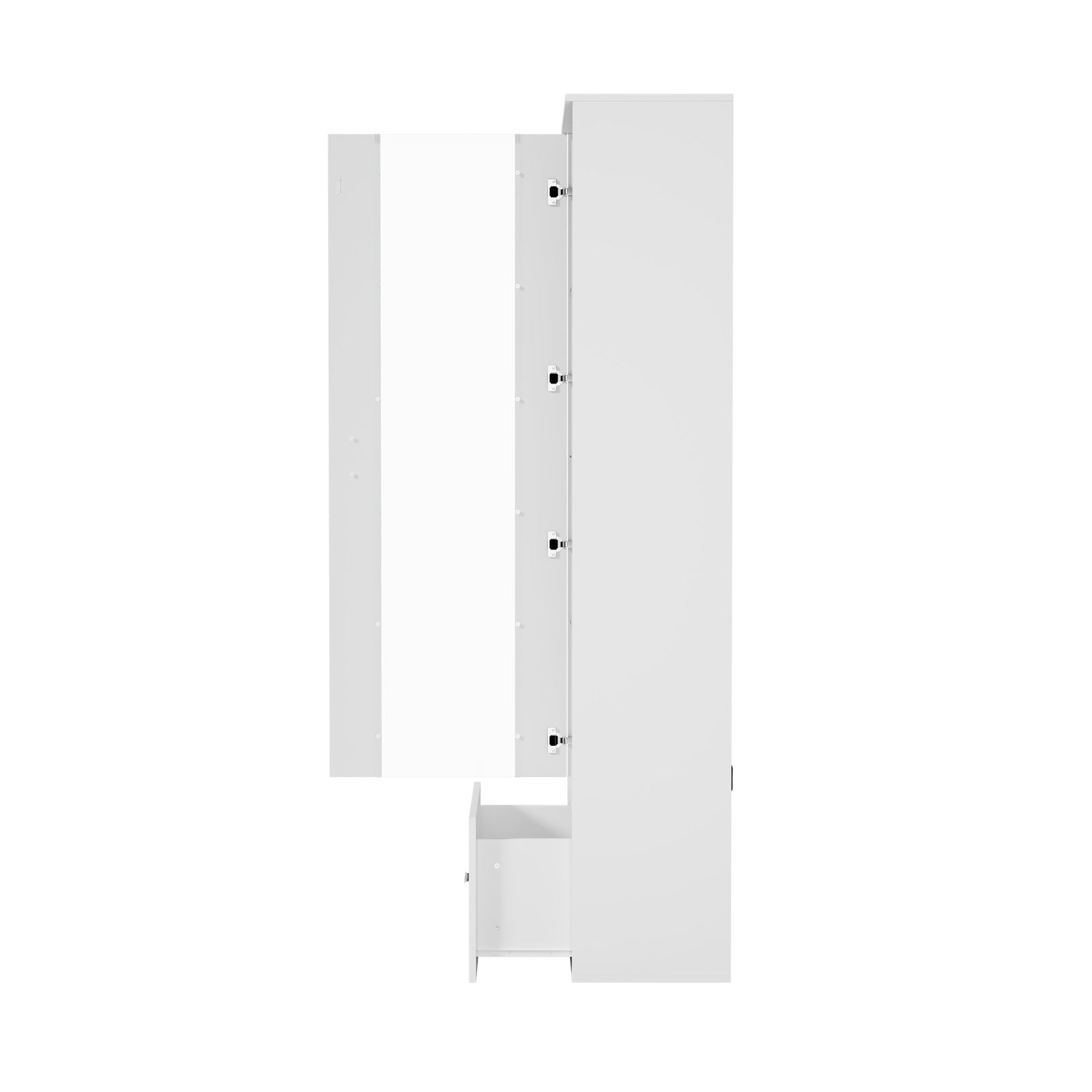 Oikiture Display Cabinet Buffet Sideboard LED Light High Gloss Glass Door White - Sunyee