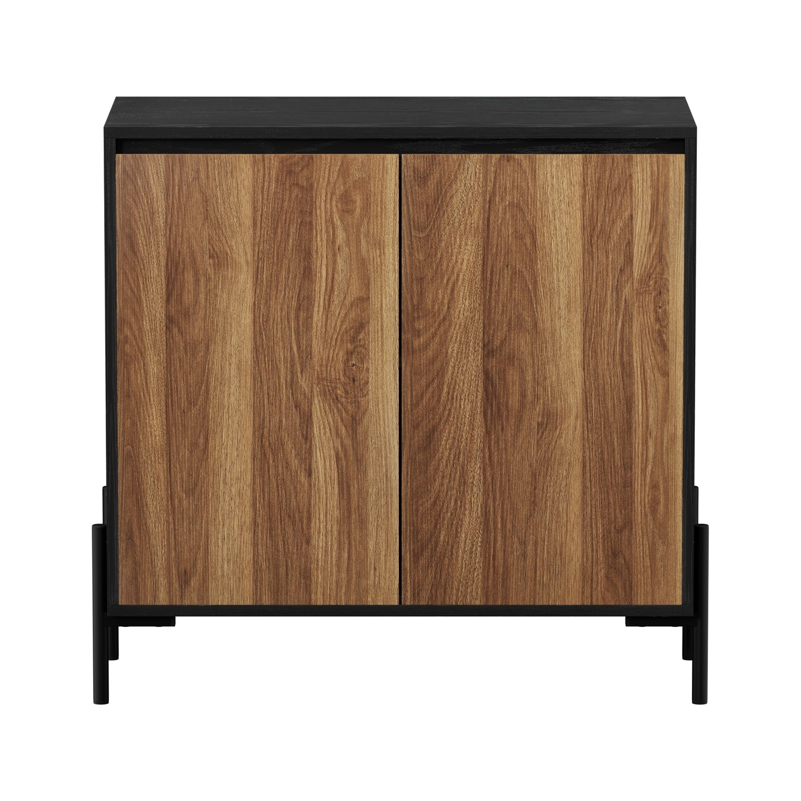 Oikiture Buffet Sideboard Storage Cabinet Cupboard 2 Doors Hallway Table Walnut - Sunyee