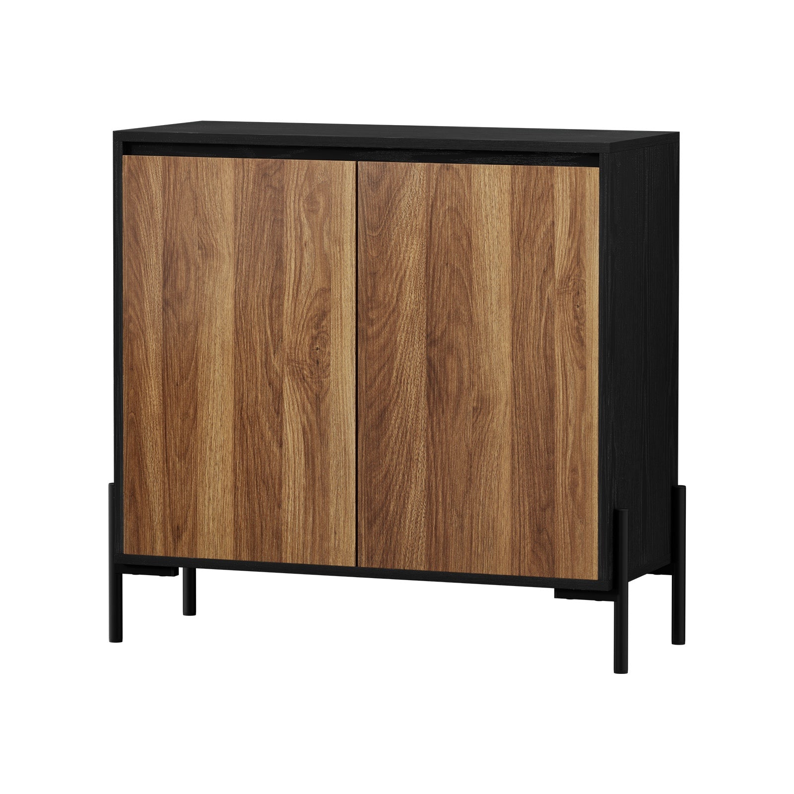 Oikiture Buffet Sideboard Storage Cabinet Cupboard 2 Doors Hallway Table Walnut - Sunyee