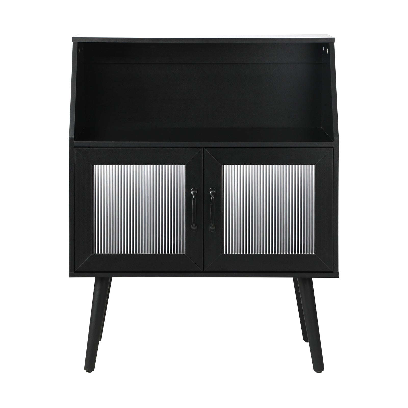 Oikiture Buffet Sideboard Storage Cabinet Kitchen Cupboard Hallway Table Black - Sunyee