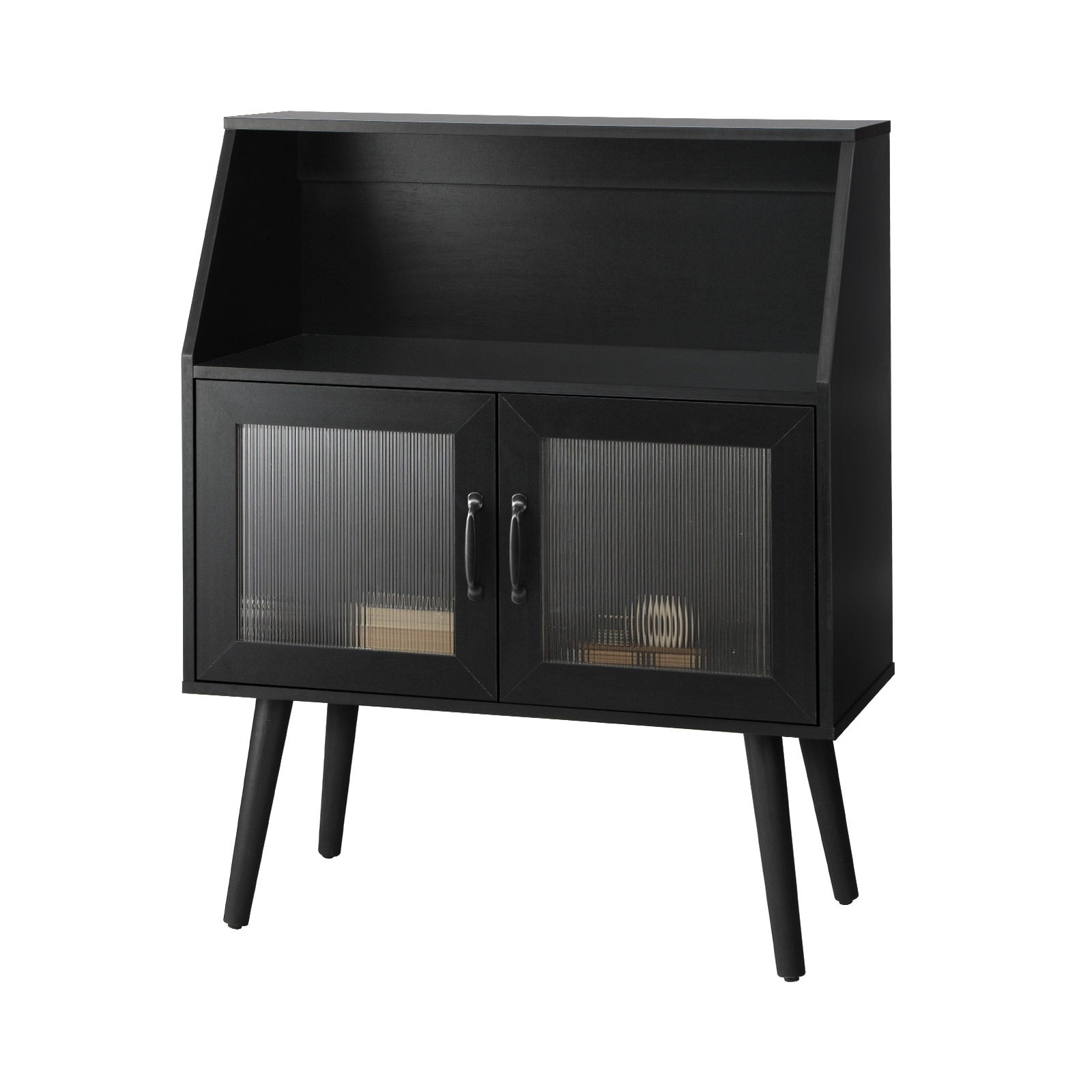Oikiture Buffet Sideboard Storage Cabinet Kitchen Cupboard Hallway Table Black - Sunyee