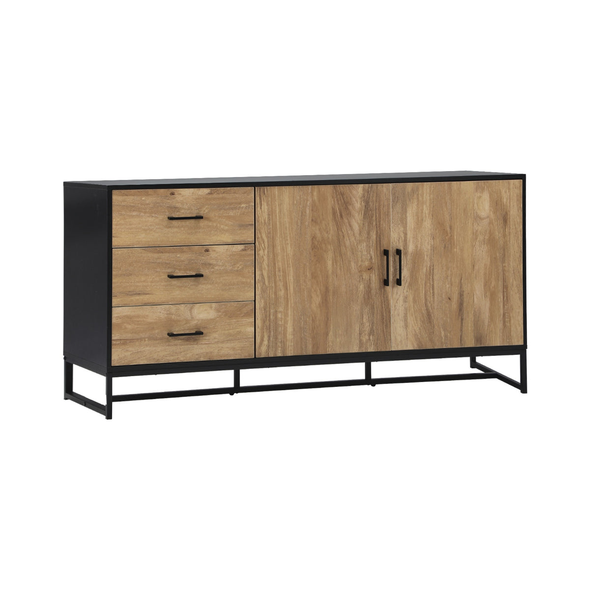 Oikiture Buffet Sideboard Cupboard Cabinet 3 Drawers 2 Door Pantry Storage Table - Sunyee