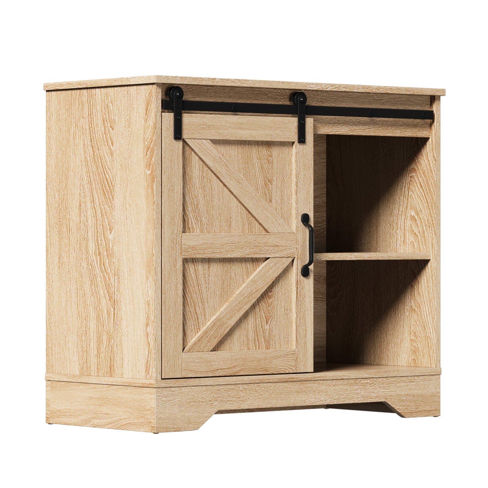 Oikiture Buffet Sideboard Cabinet Pantry Storage Cupboard Sliding Door Natural - Sunyee