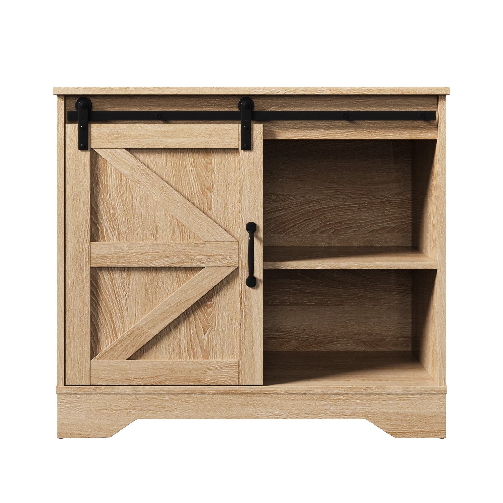 Oikiture Buffet Sideboard Cabinet Pantry Storage Cupboard Sliding Door Natural - Sunyee
