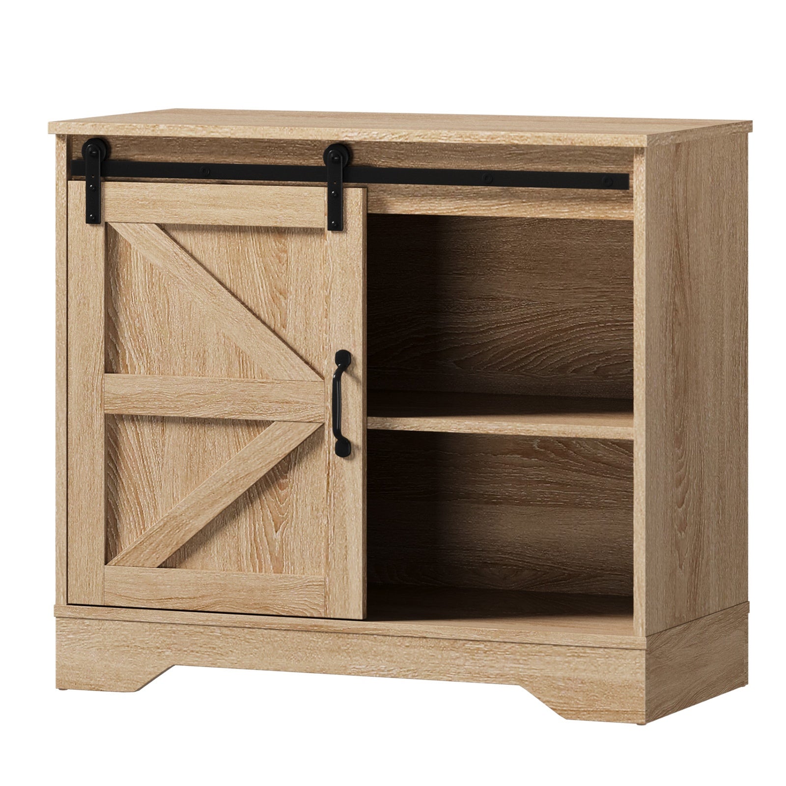 Oikiture Buffet Sideboard Cabinet Pantry Storage Cupboard Sliding Door Natural - Sunyee