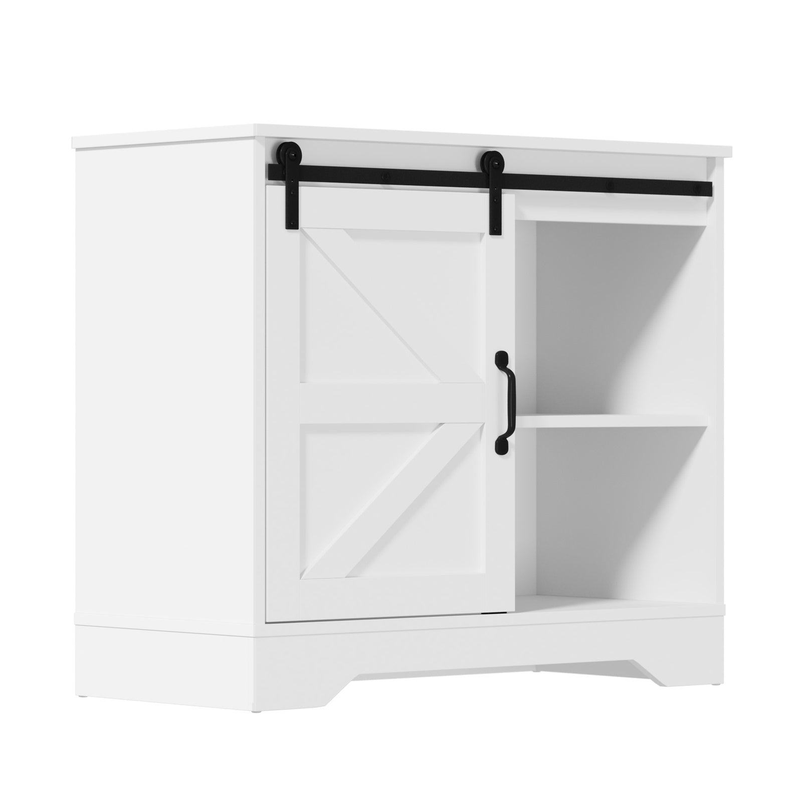 Oikiture Buffet Sideboard Cabinet Pantry Storage Cupboard Sliding Door White - Sunyee