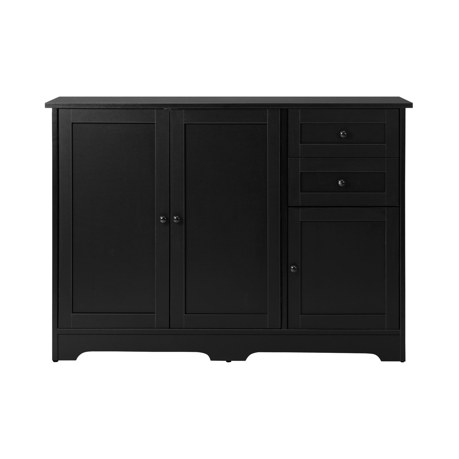 Oikiture Buffet Sideboard Storage Cabinet Cupboard Hallway Drawers Table Black - Sunyee