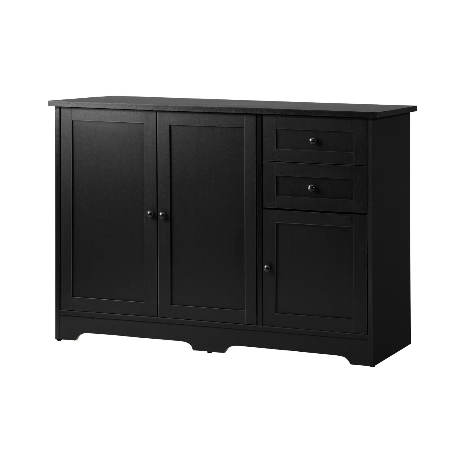Oikiture Buffet Sideboard Storage Cabinet Cupboard Hallway Drawers Table Black - Sunyee