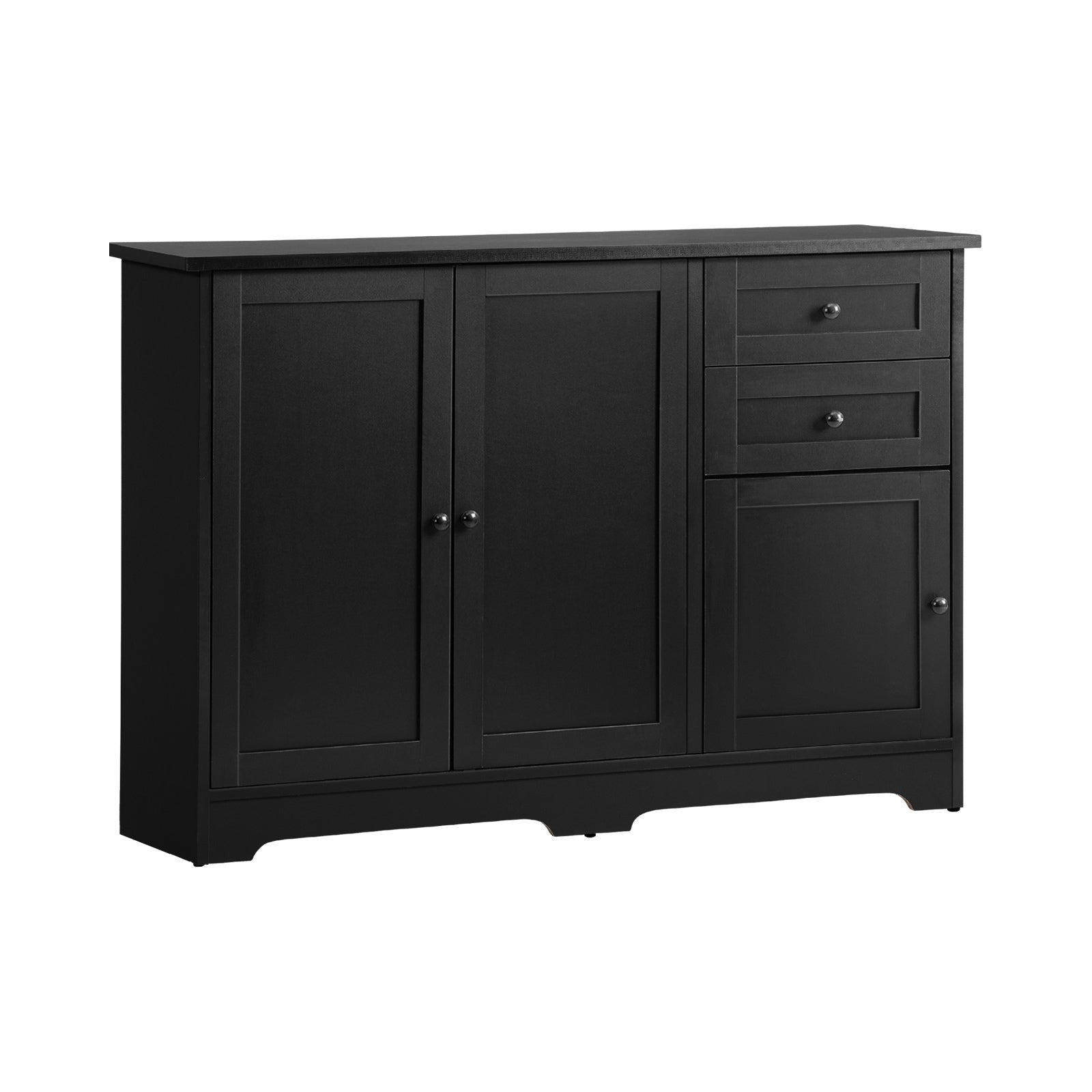 Oikiture Buffet Sideboard Storage Cabinet Cupboard Hallway Drawers Table Black - Sunyee