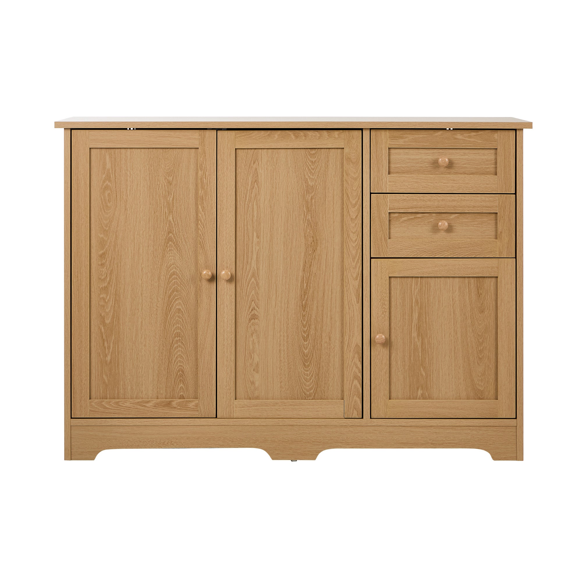 Oikiture Buffet Sideboard Storage Cabinet Cupboard Hallway Drawers Table Natural - Sunyee