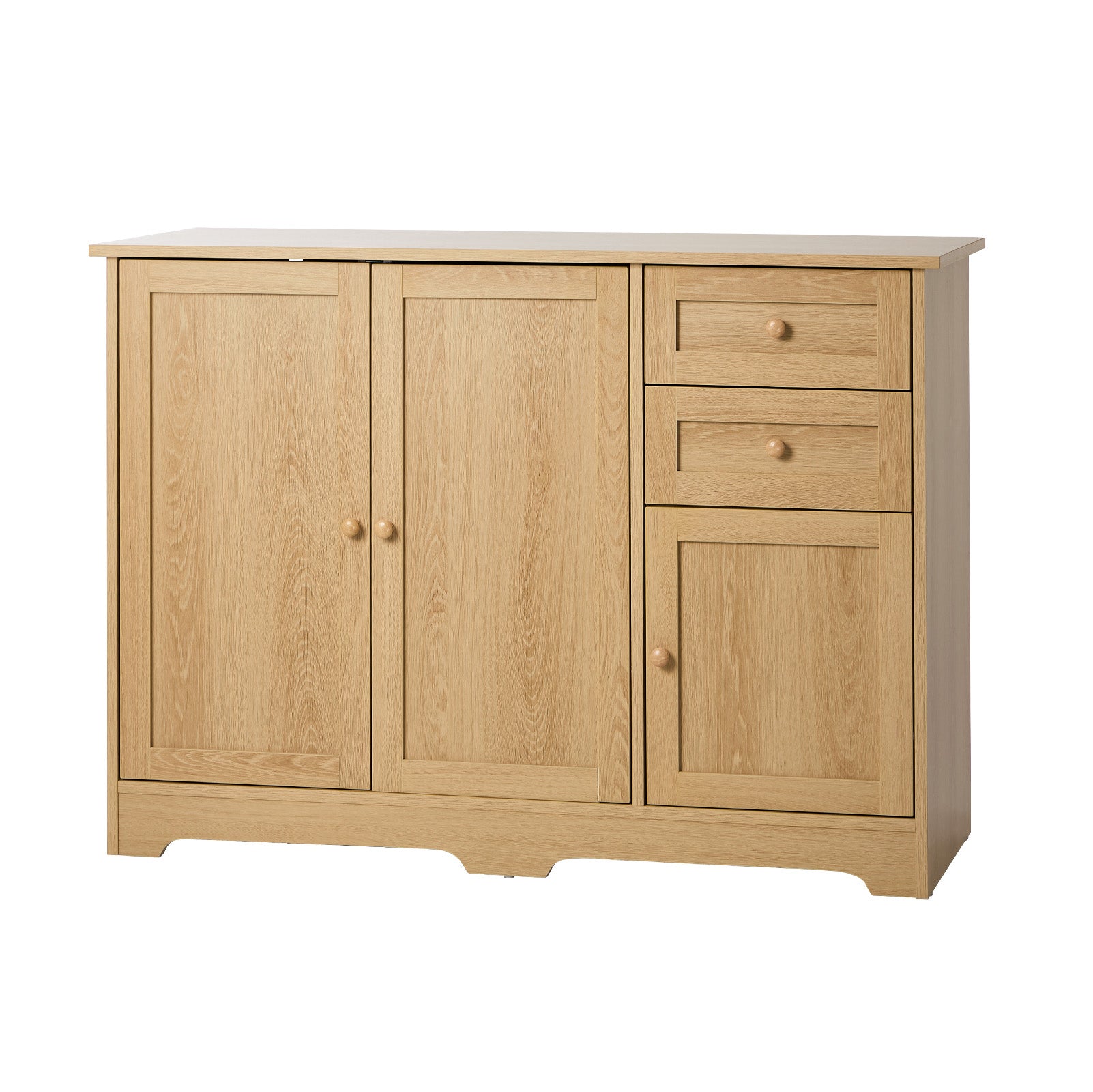 Oikiture Buffet Sideboard Storage Cabinet Cupboard Hallway Drawers Table Natural - Sunyee