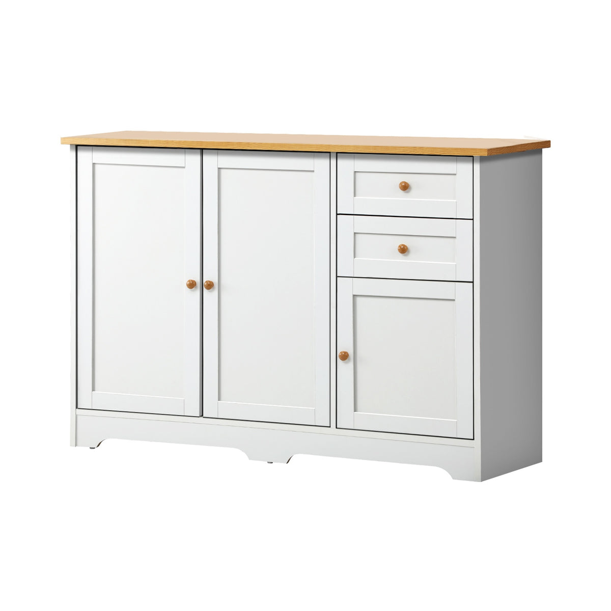 Oikiture Sideboard Buffet Storage Cabinet Cupboard Hallway Kitchen Drawers Table - Sunyee