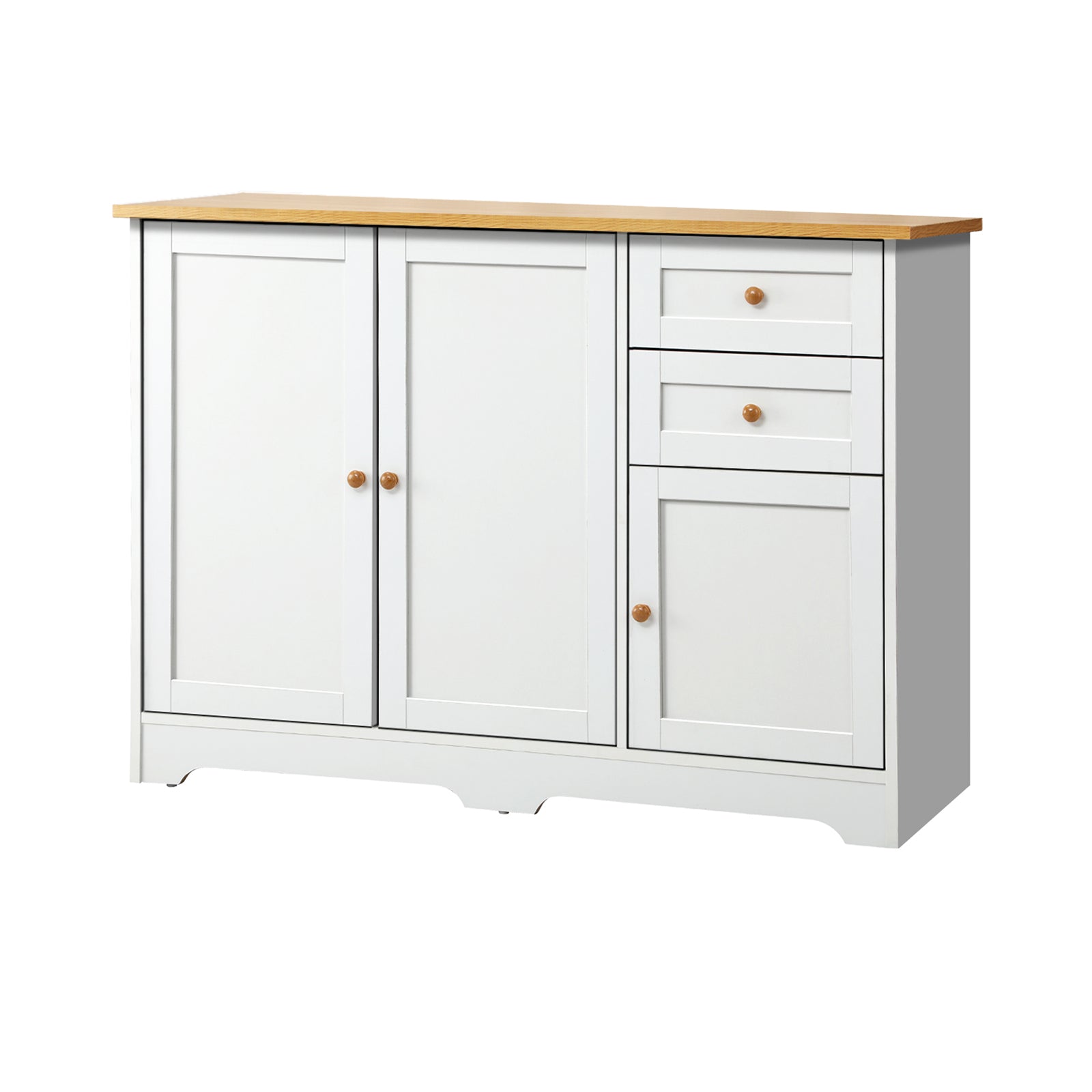 Oikiture Buffet Sideboard Storage Cabinet Kitchen Cupboard Pantry Drawers Shelf - Sunyee