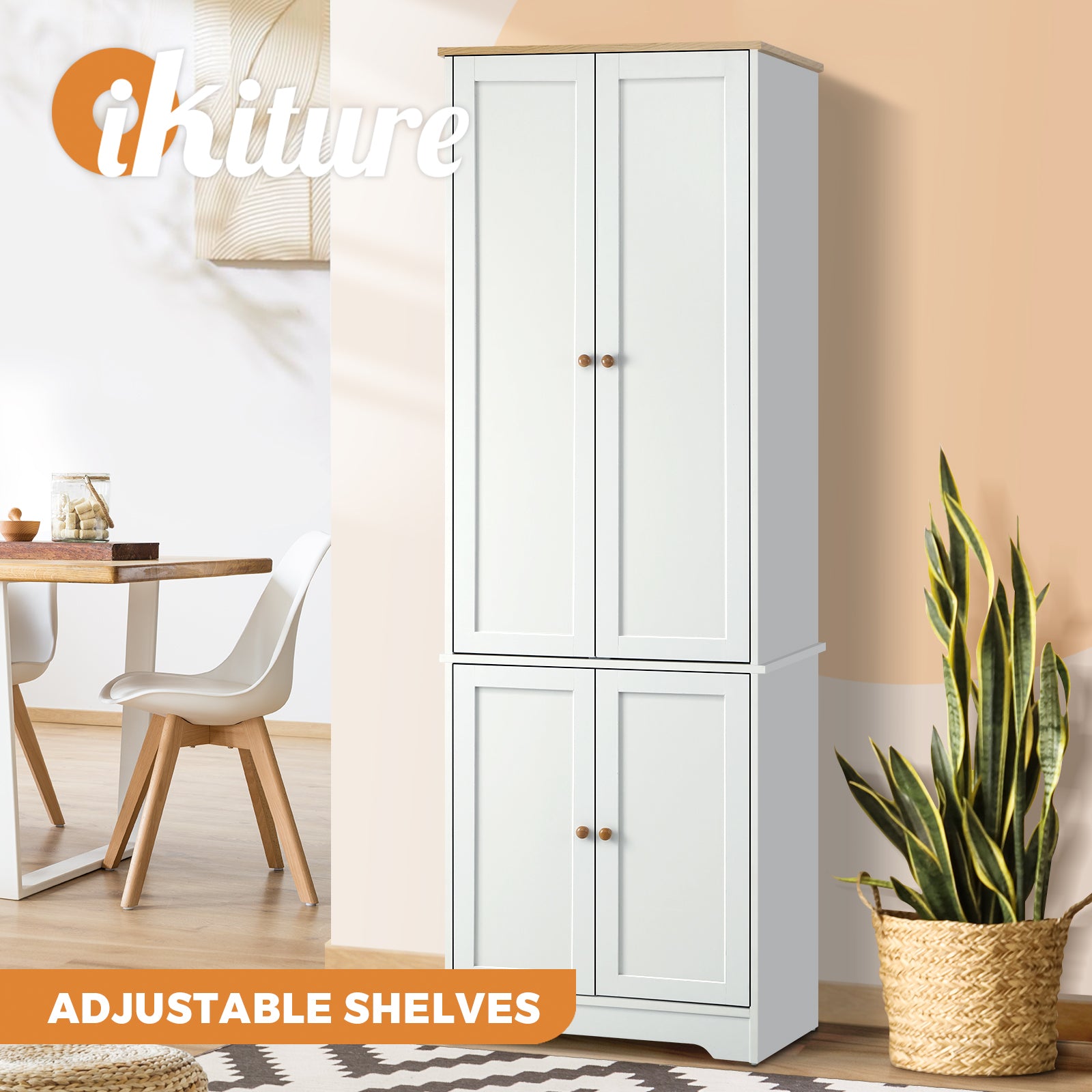 Oikiture Sideboard Buffet Storage Cabinet Kitchen Cupboard Pantry Drawers Shelf - Sunyee