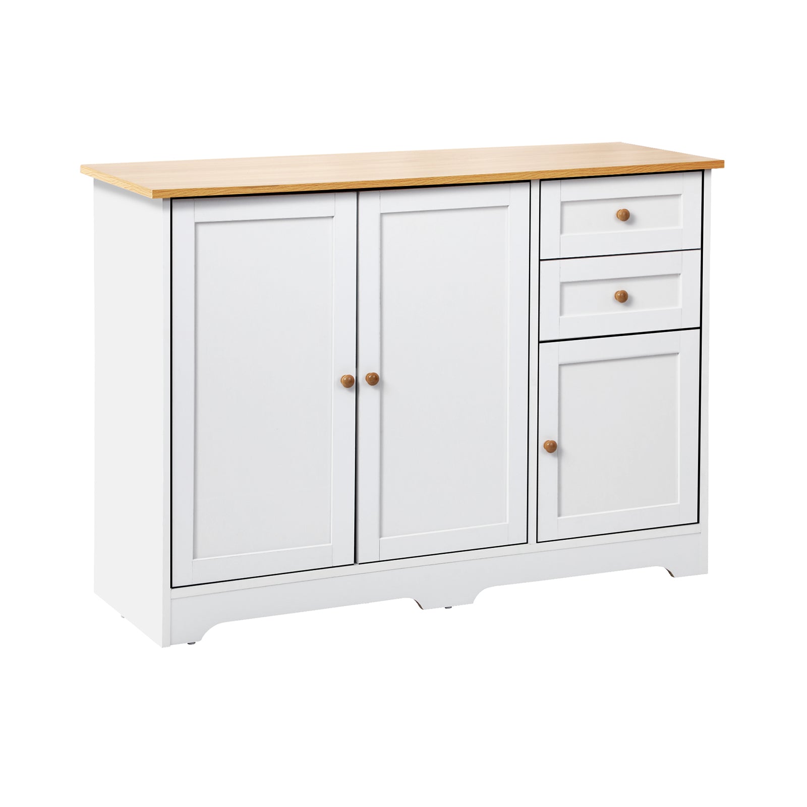 Oikiture Sideboard Buffet Storage Cabinet Kitchen Cupboard Pantry Drawers Shelf - Sunyee