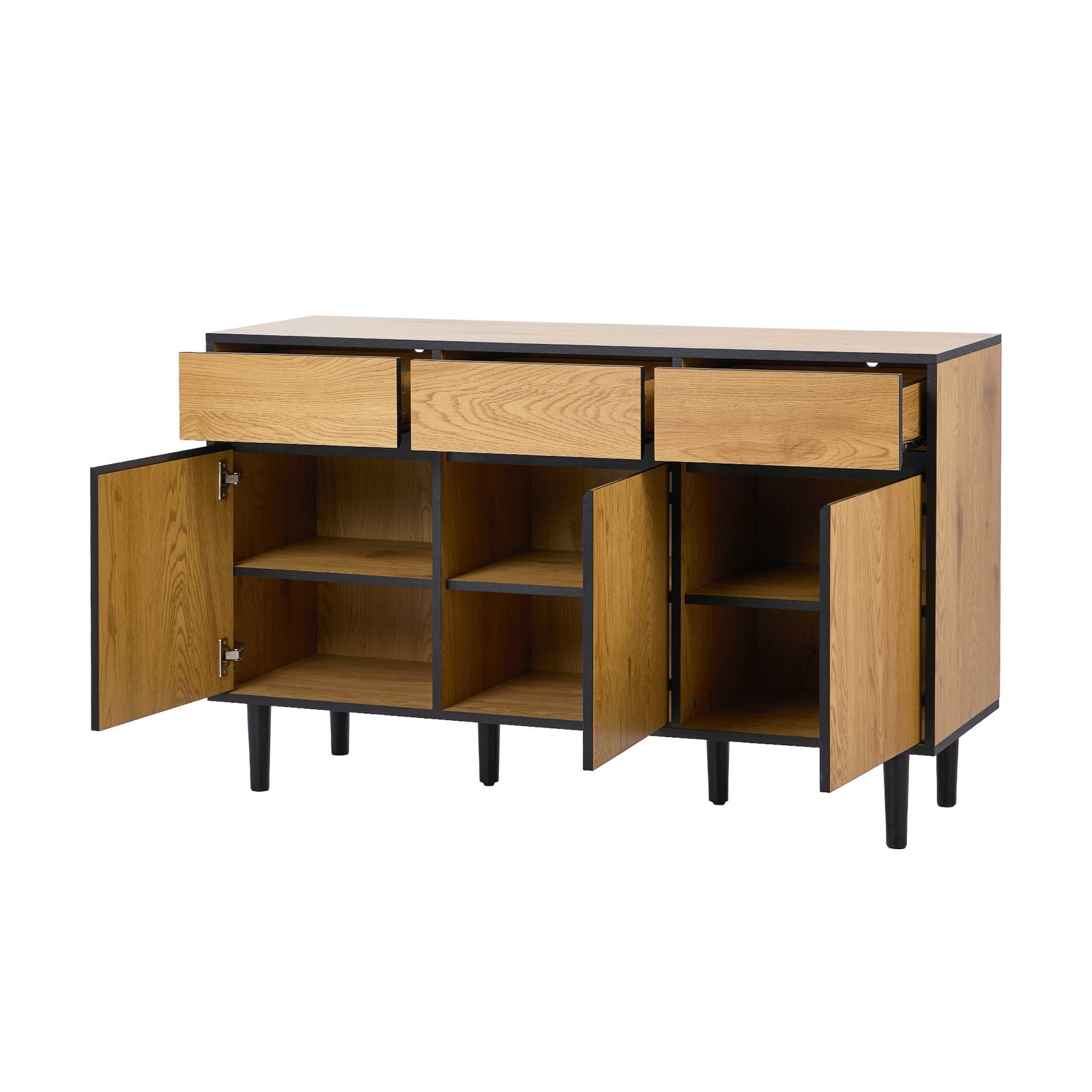 Oikiture Buffet Sideboard Storage Cabinet Cupboard Drawers Kitchen Hallway Table